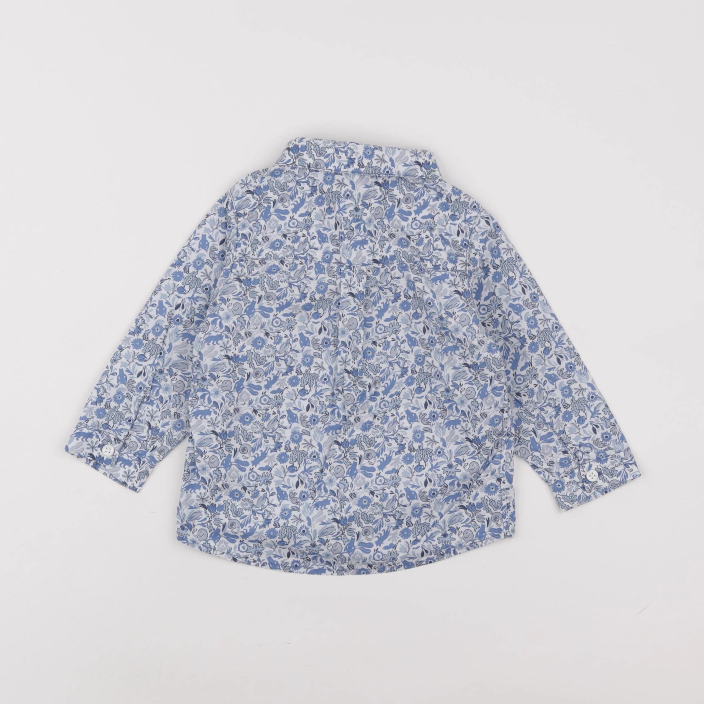 Petit Bateau - chemise bleu - 18 mois