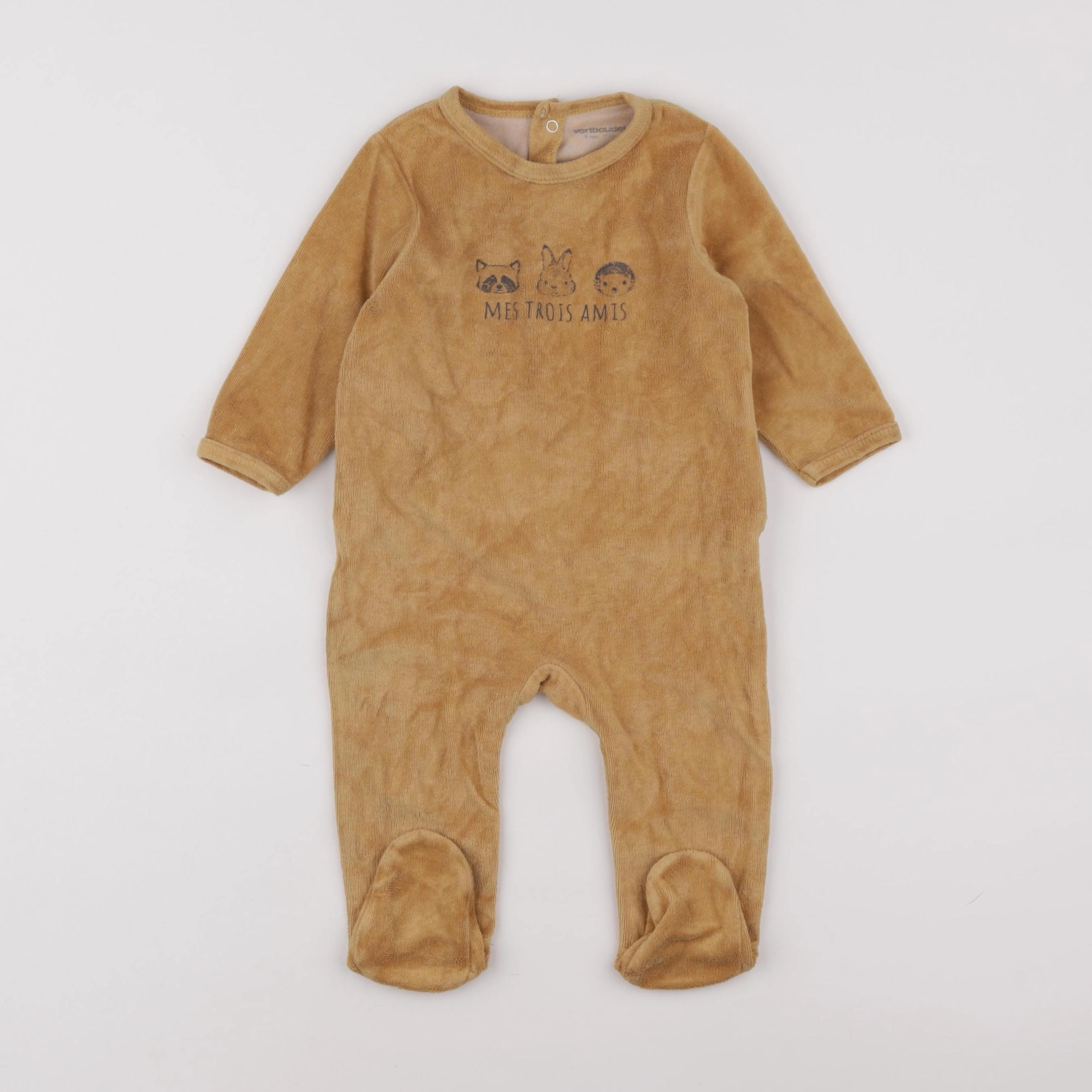 Vertbaudet - pyjama velours jaune - 9 mois