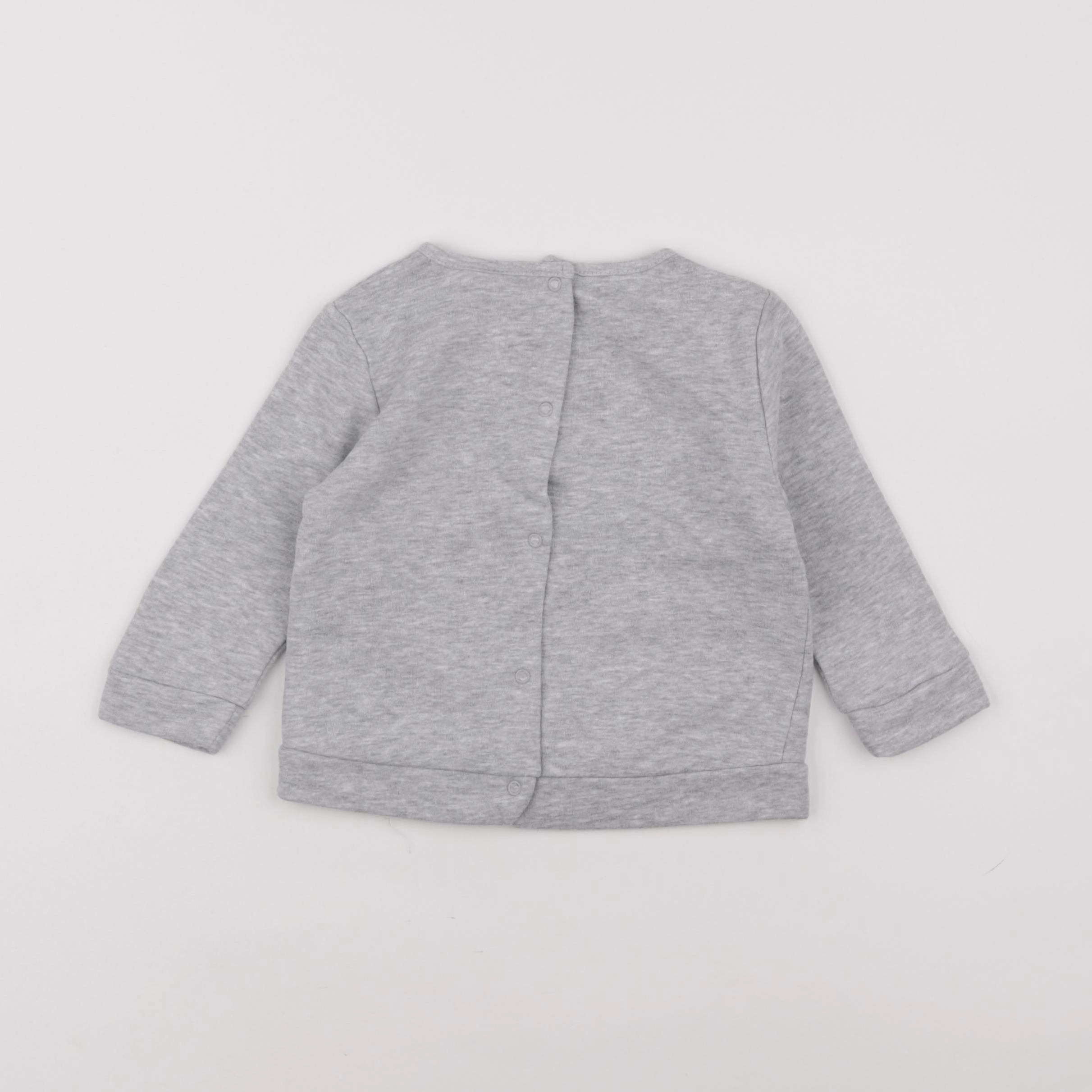 Vertbaudet - sweat gris - 9/12 mois