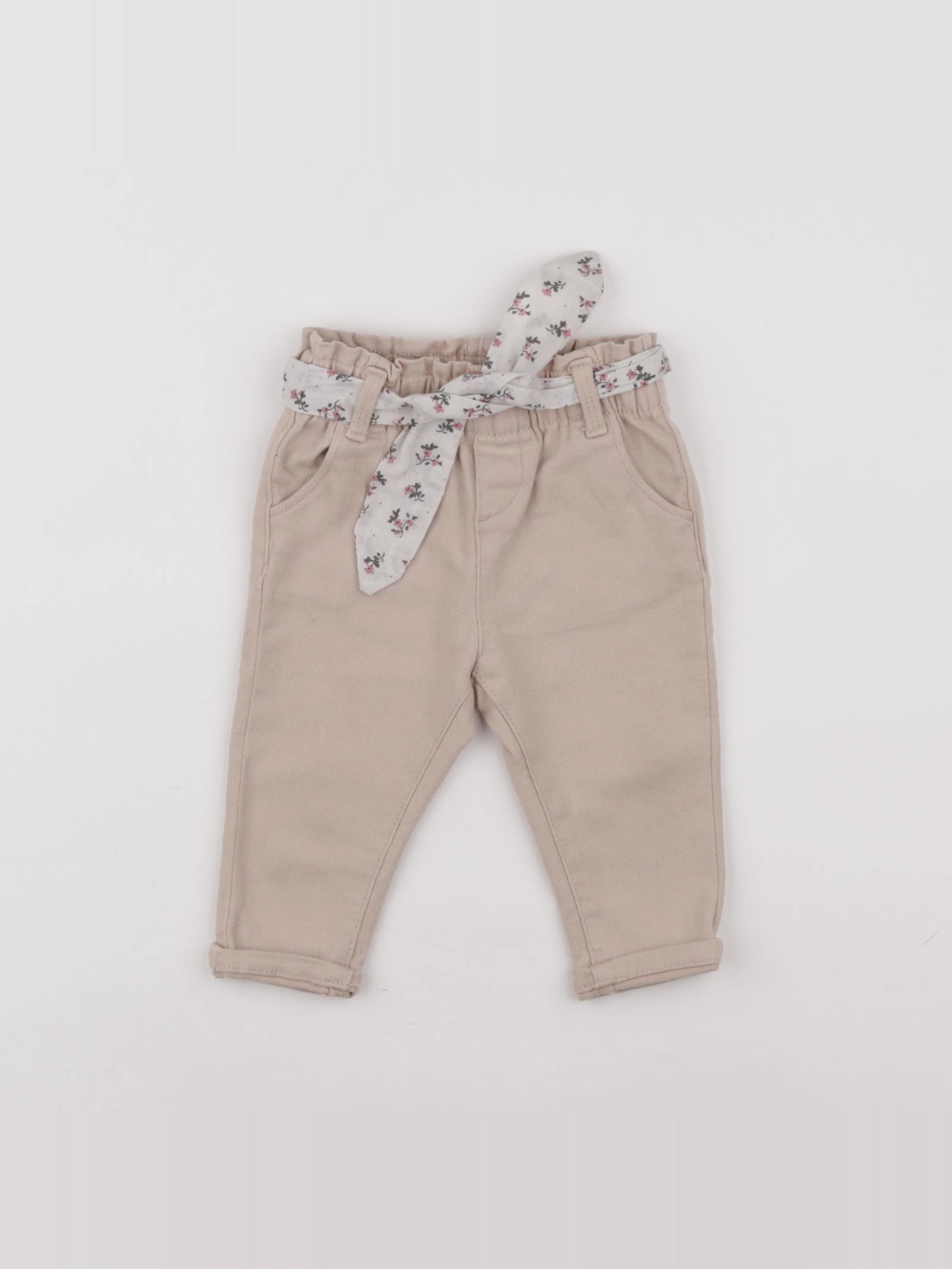Vertbaudet - jean beige - 9 mois