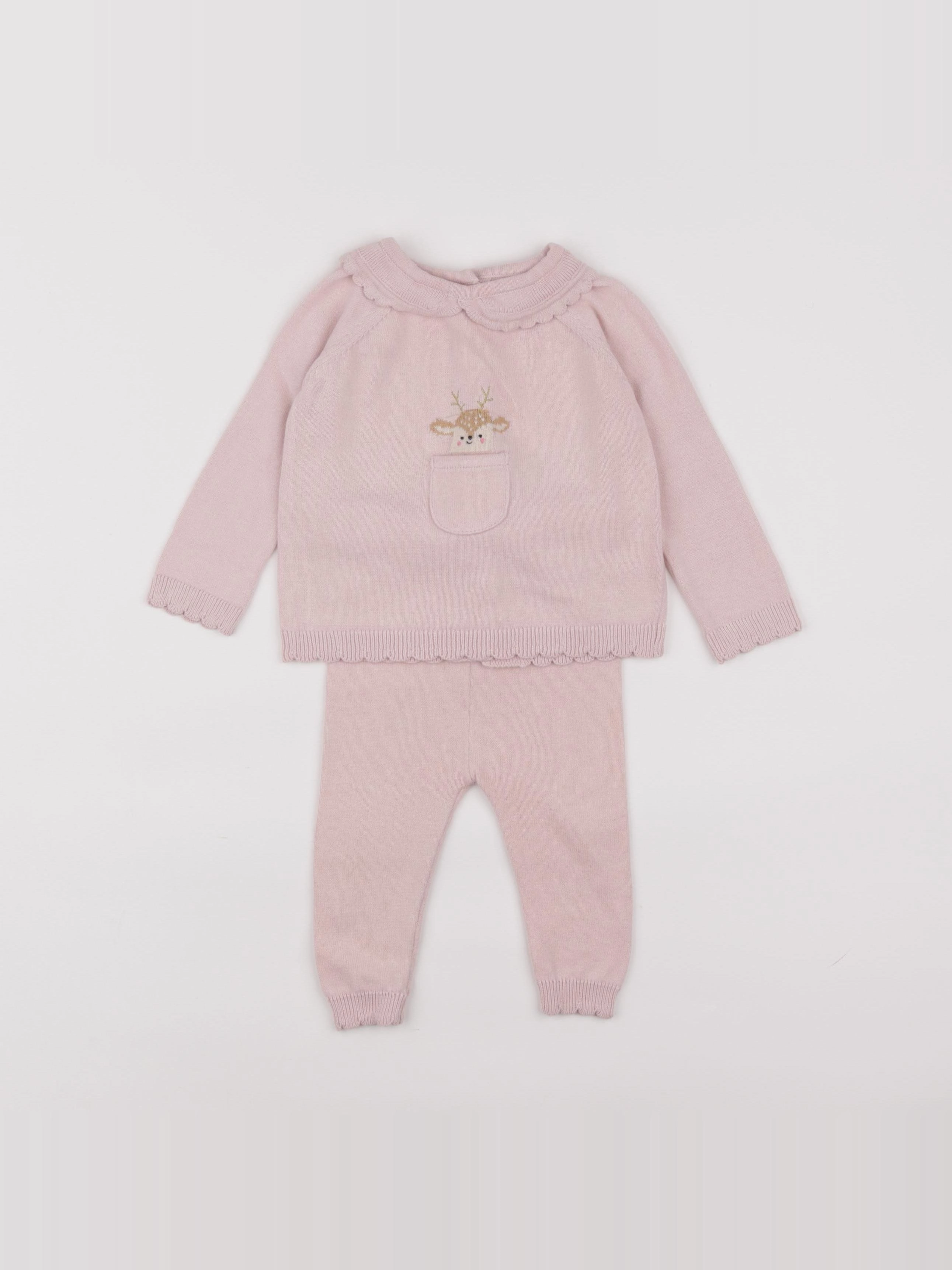 Vertbaudet - ensemble rose - 6 mois