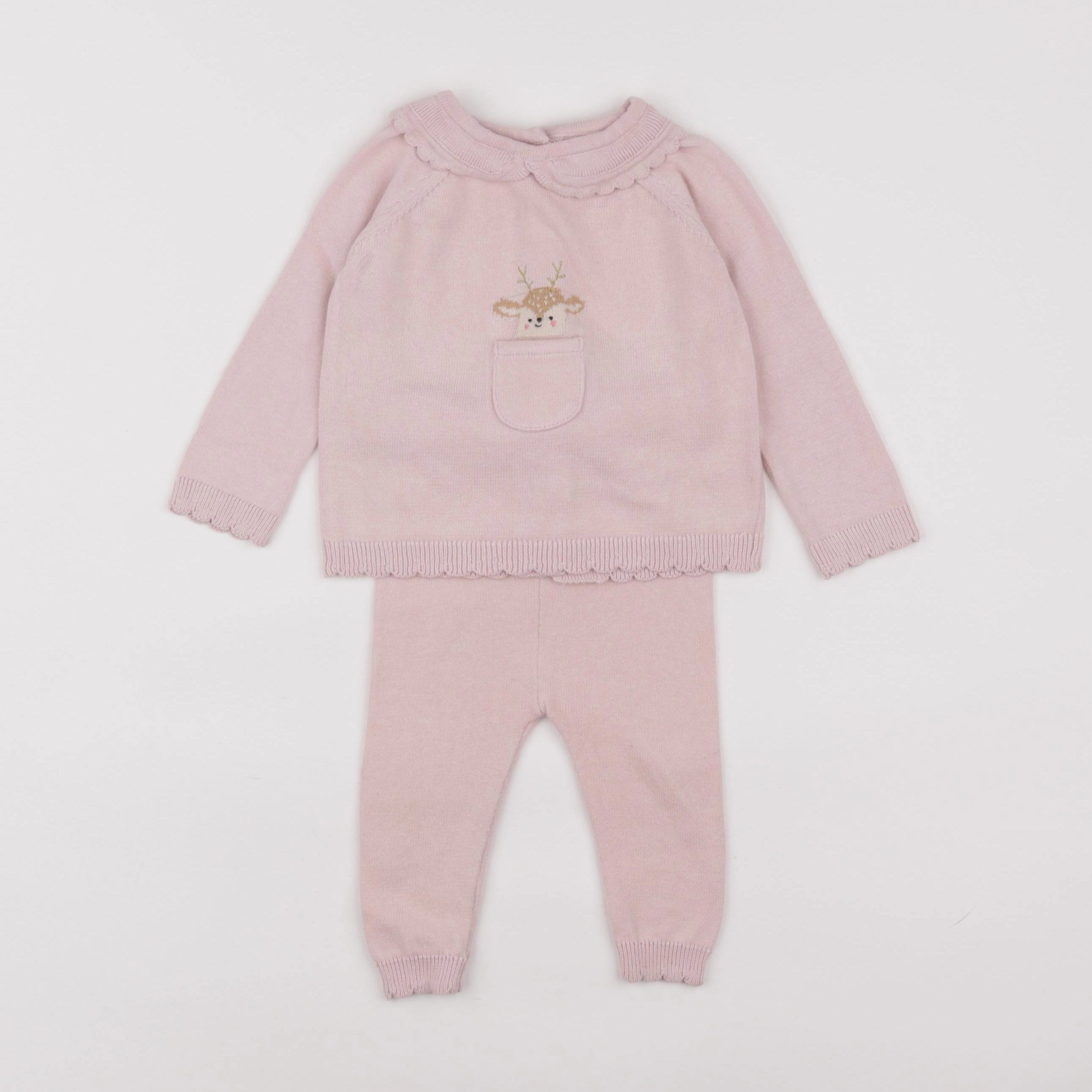 Vertbaudet - ensemble rose - 6 mois