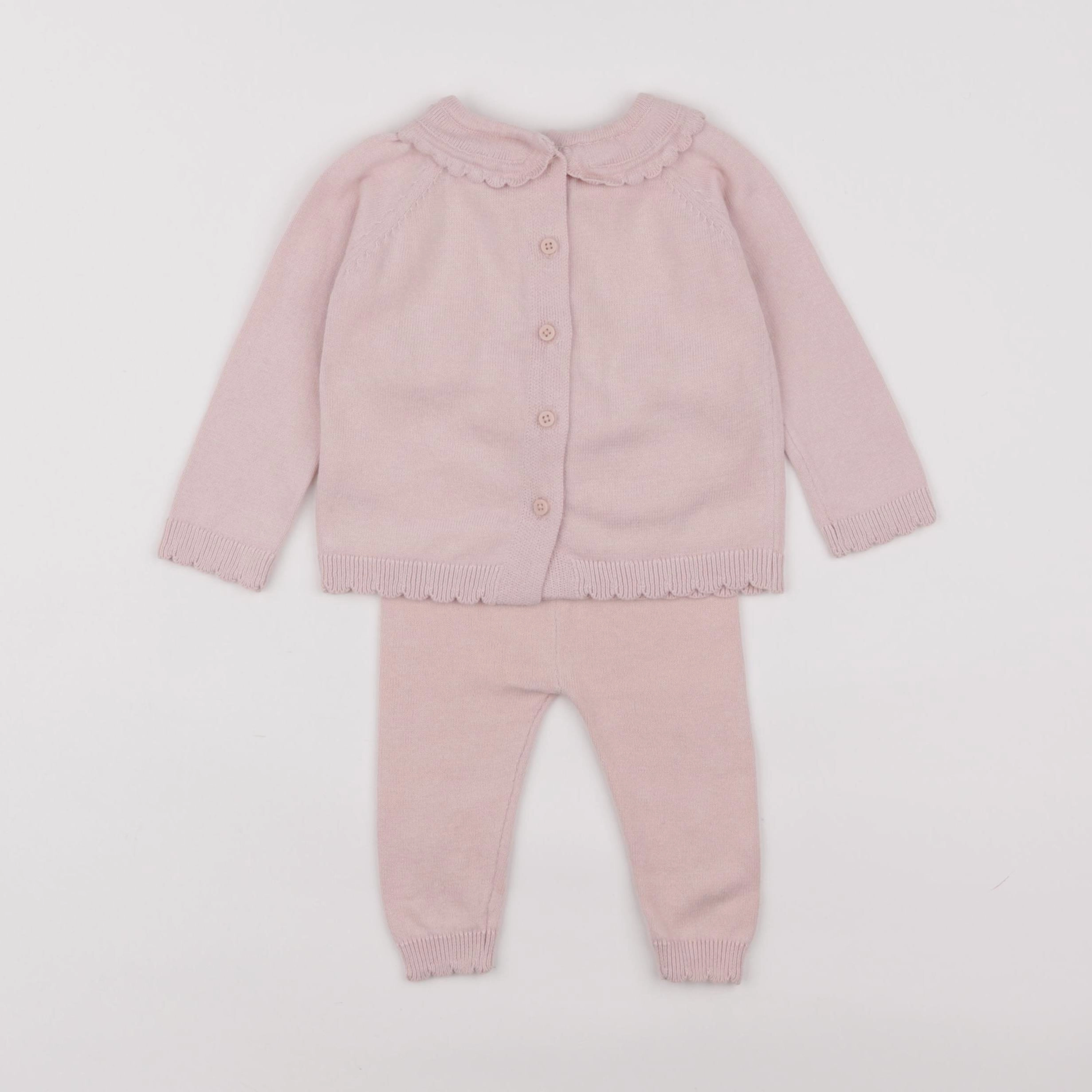 Vertbaudet - ensemble rose - 6 mois