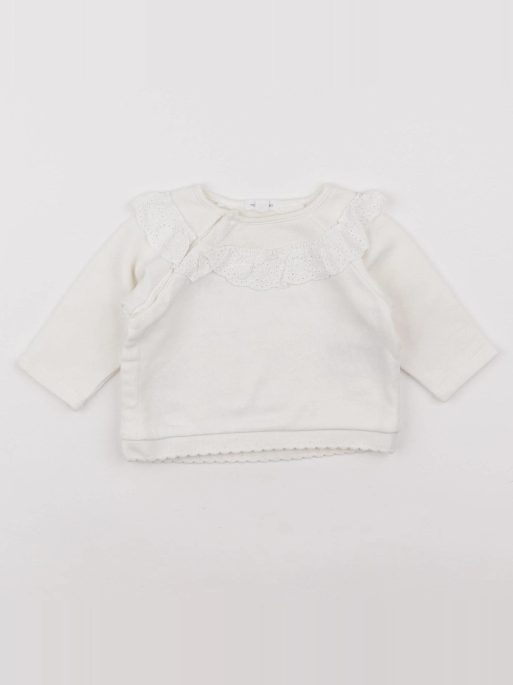 Vertbaudet - sweat beige - 6 mois
