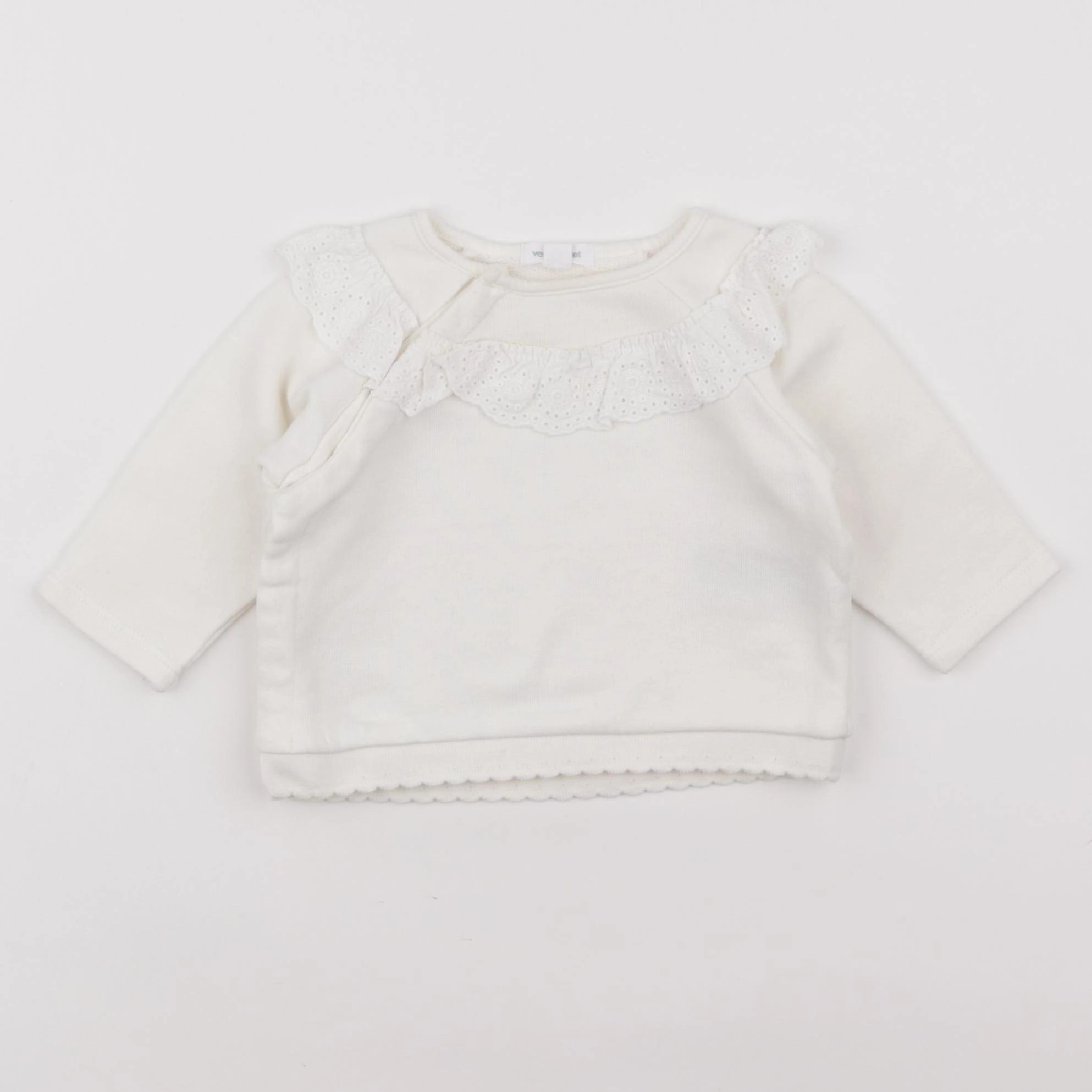 Vertbaudet - sweat beige - 6 mois