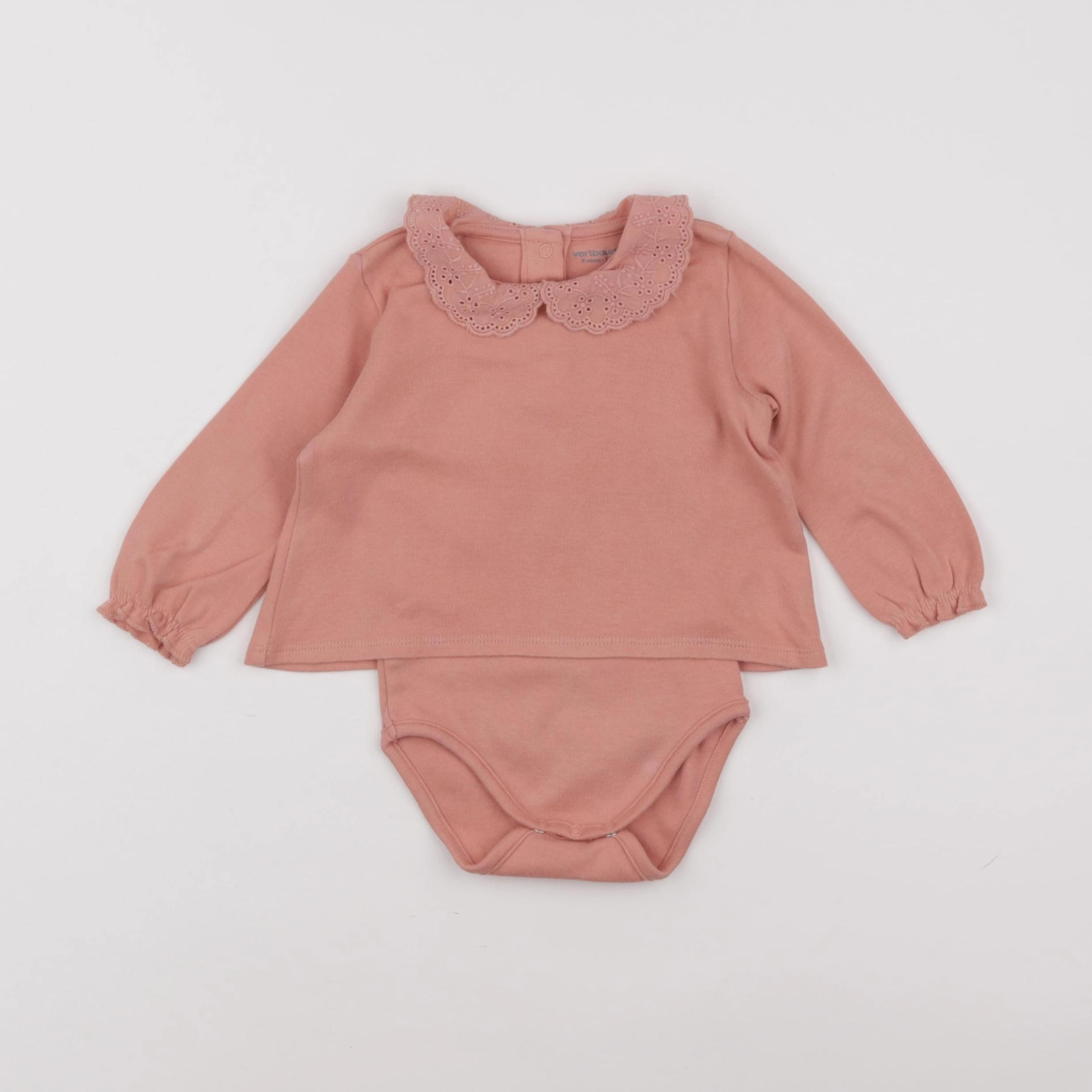 Vertbaudet - body tee-shirt rose - 9 mois