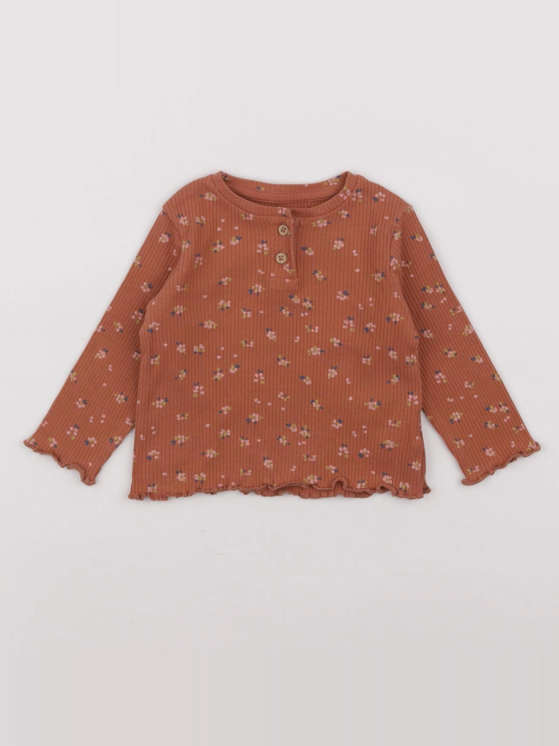 Vertbaudet - tee-shirt marron - 6 mois
