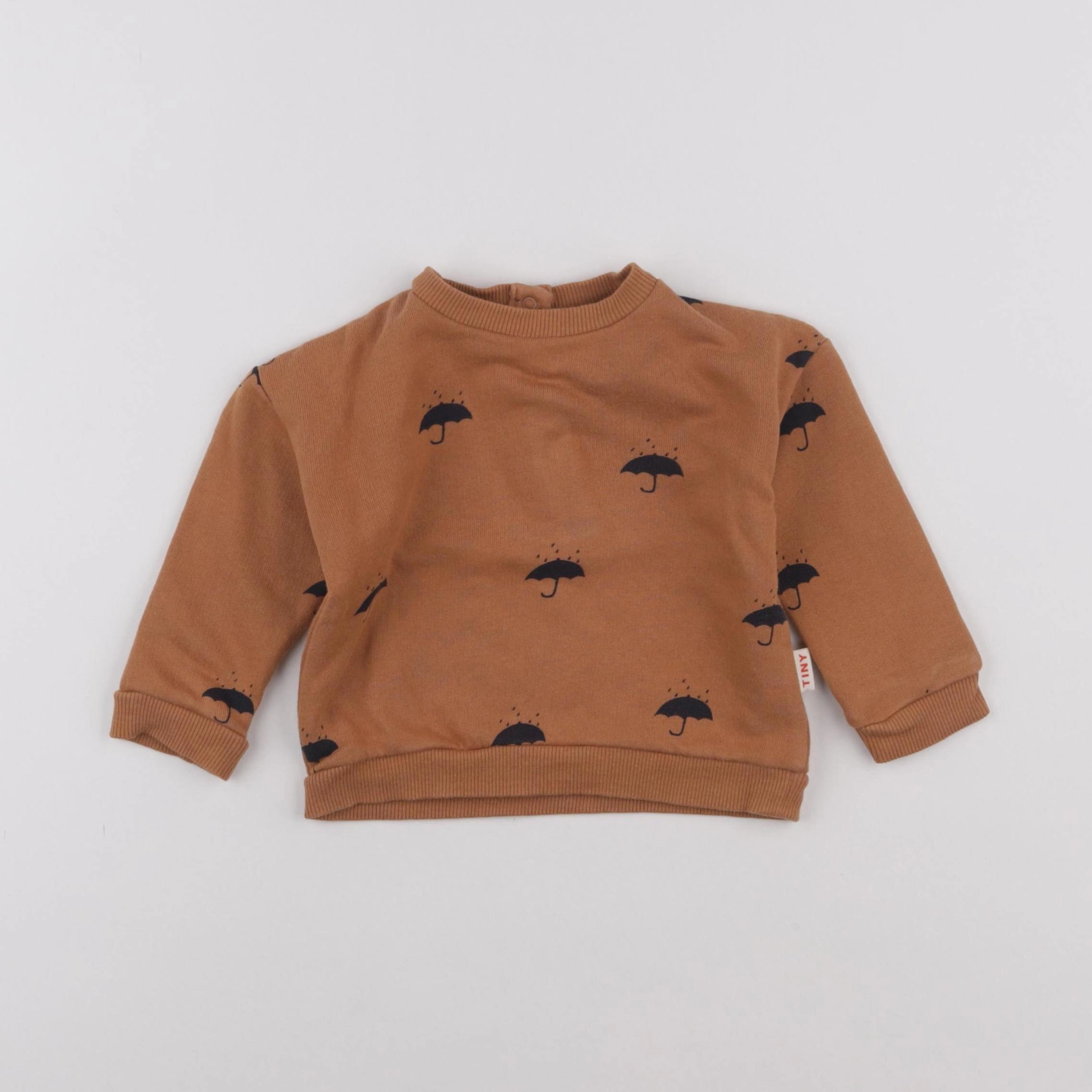 Monoprix - sweat marron - 6/9 mois