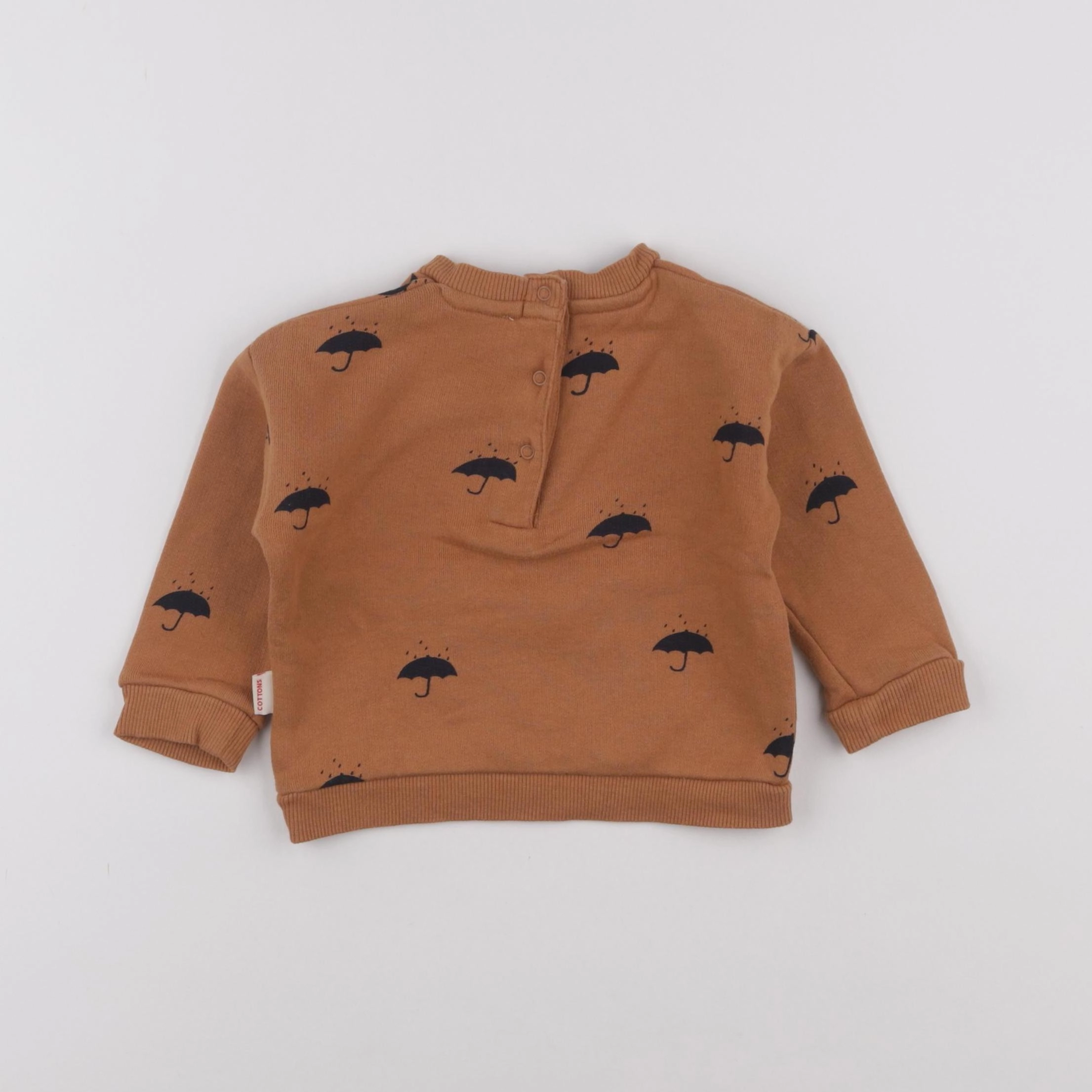 Monoprix - sweat marron - 6/9 mois