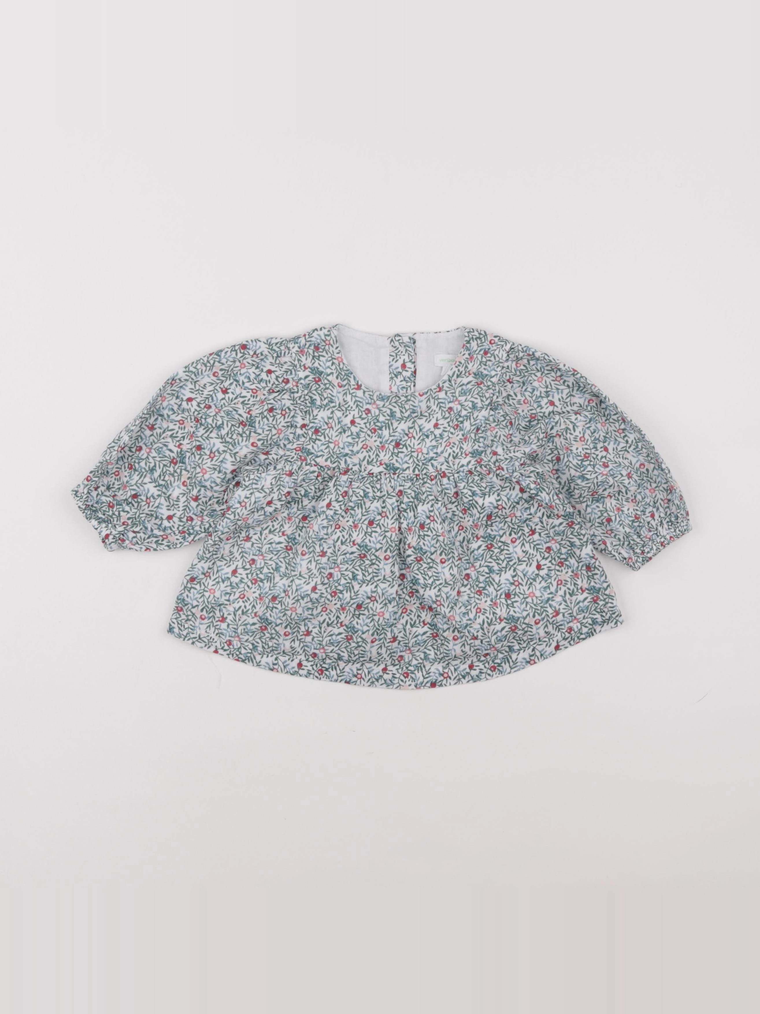 Vertbaudet - blouse vert - 9 mois