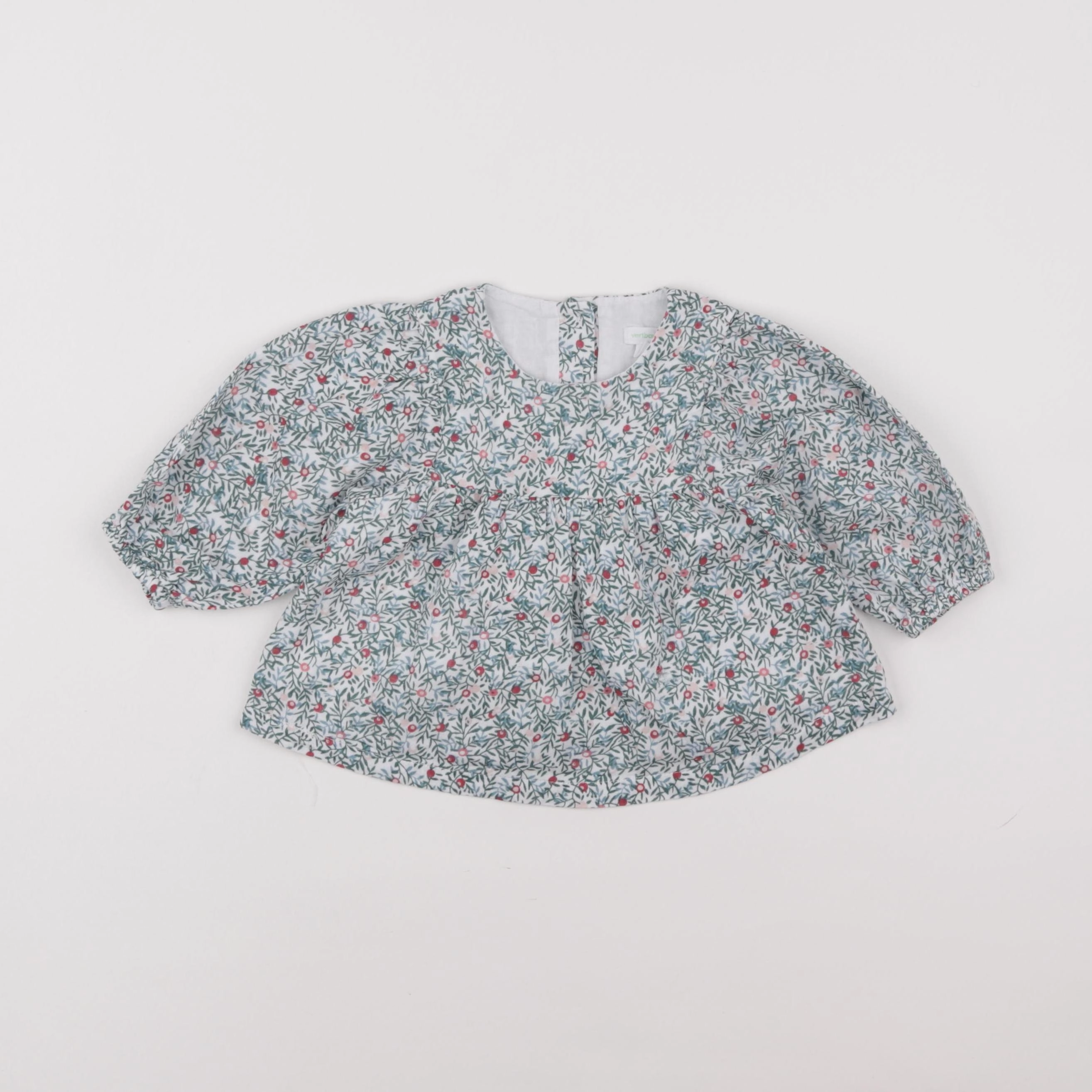 Vertbaudet - blouse vert - 9 mois