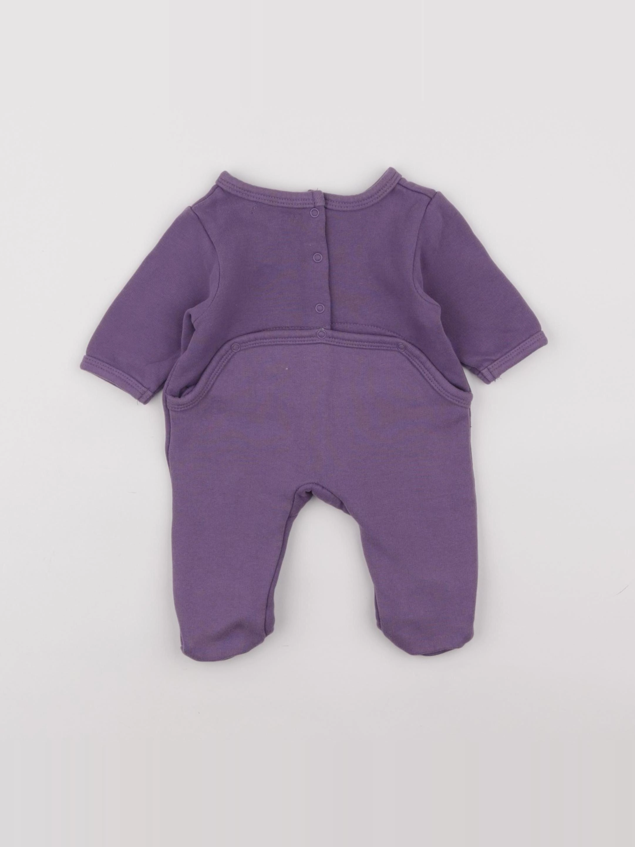 Vertbaudet - pyjama coton violet - 1 mois