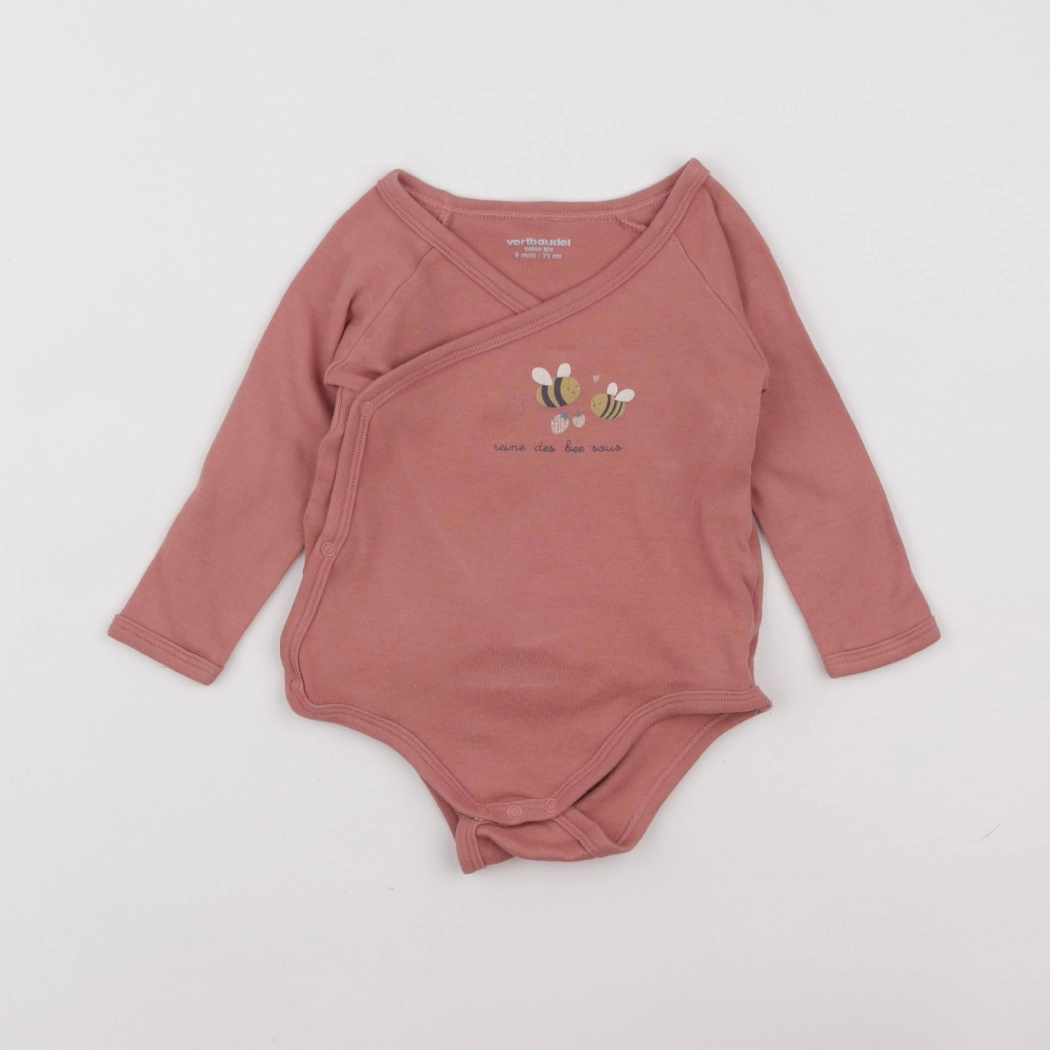 Vertbaudet - body rose - 9 mois