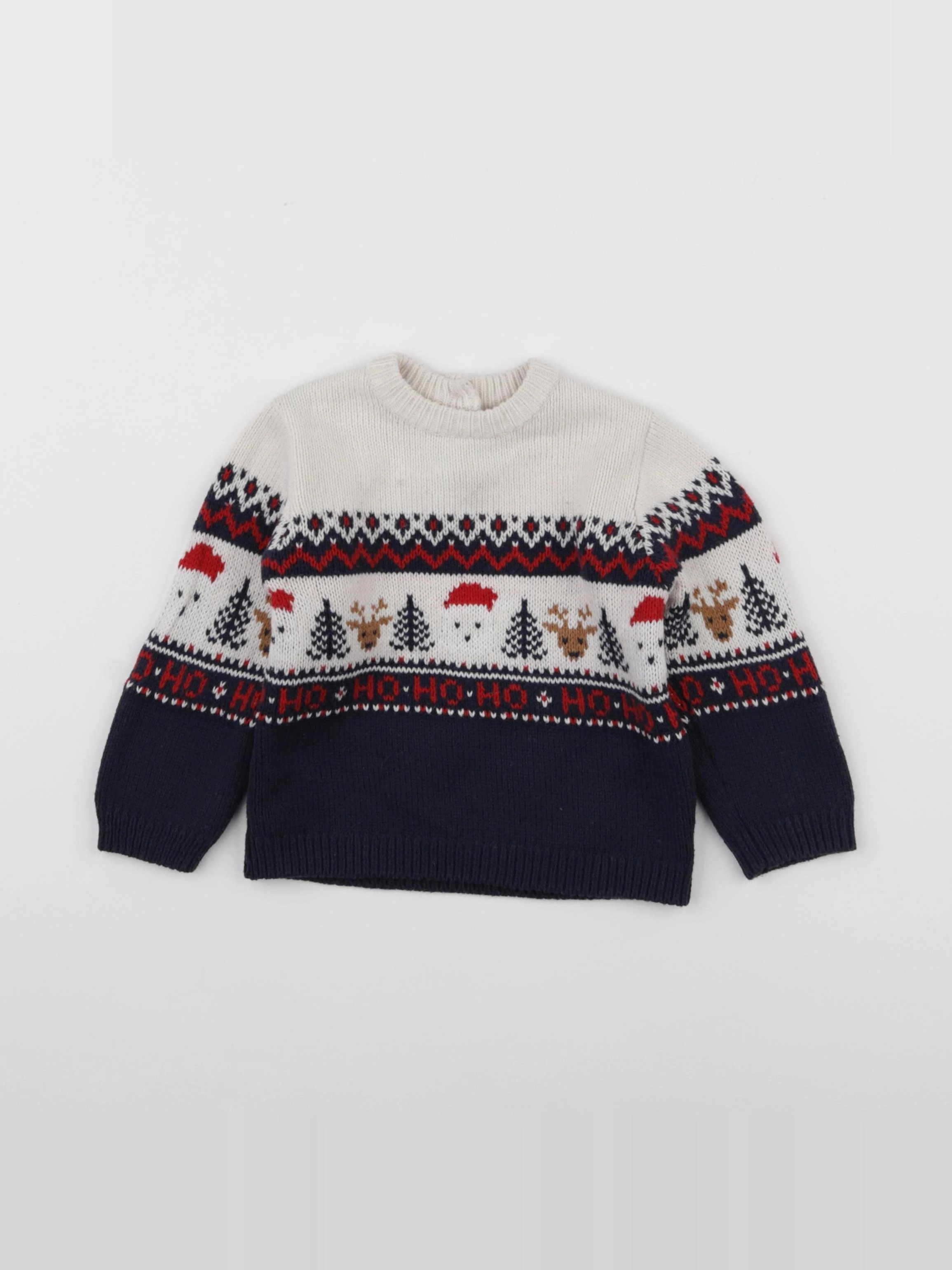 Vertbaudet - pull bleu - 12 mois