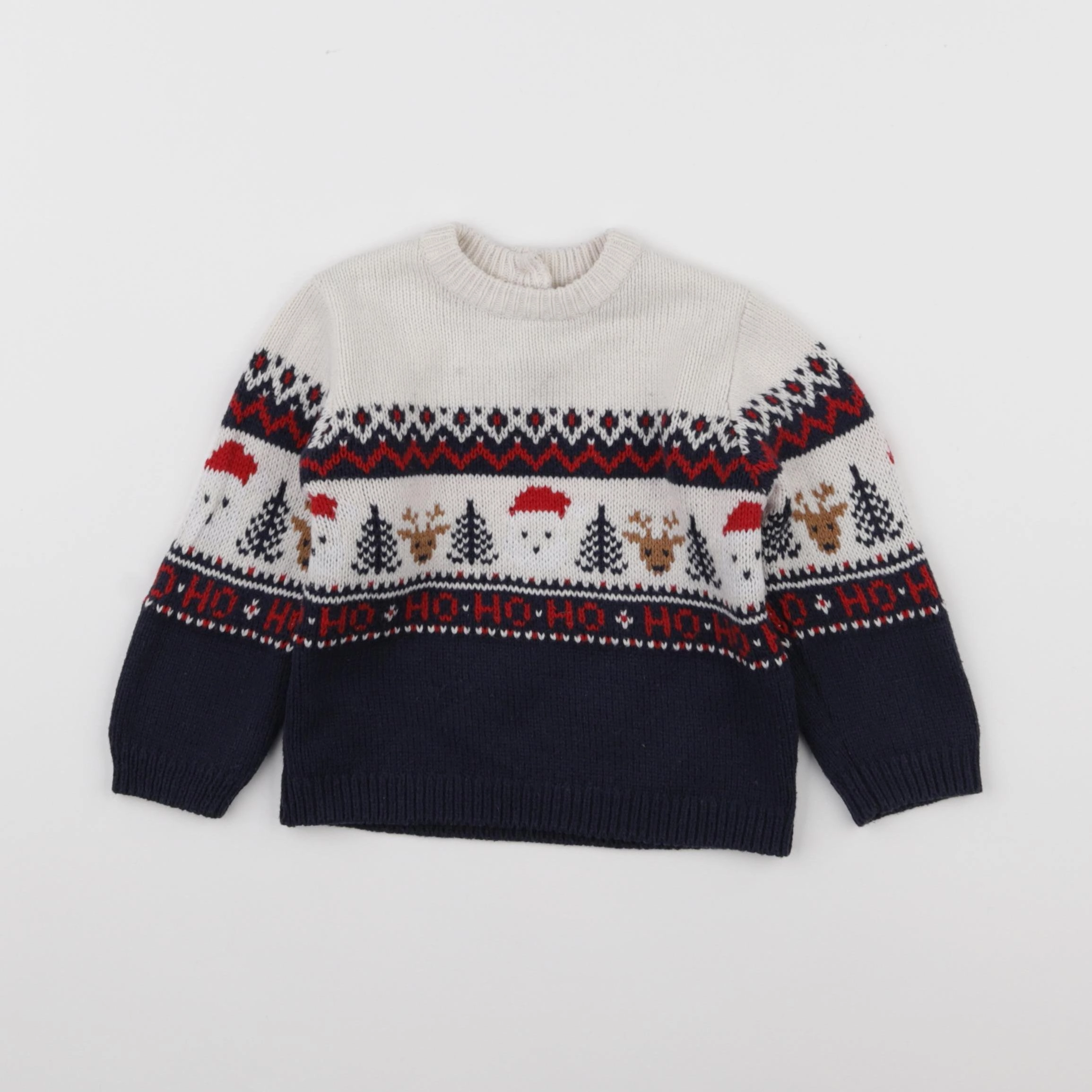 Vertbaudet - pull bleu - 12 mois