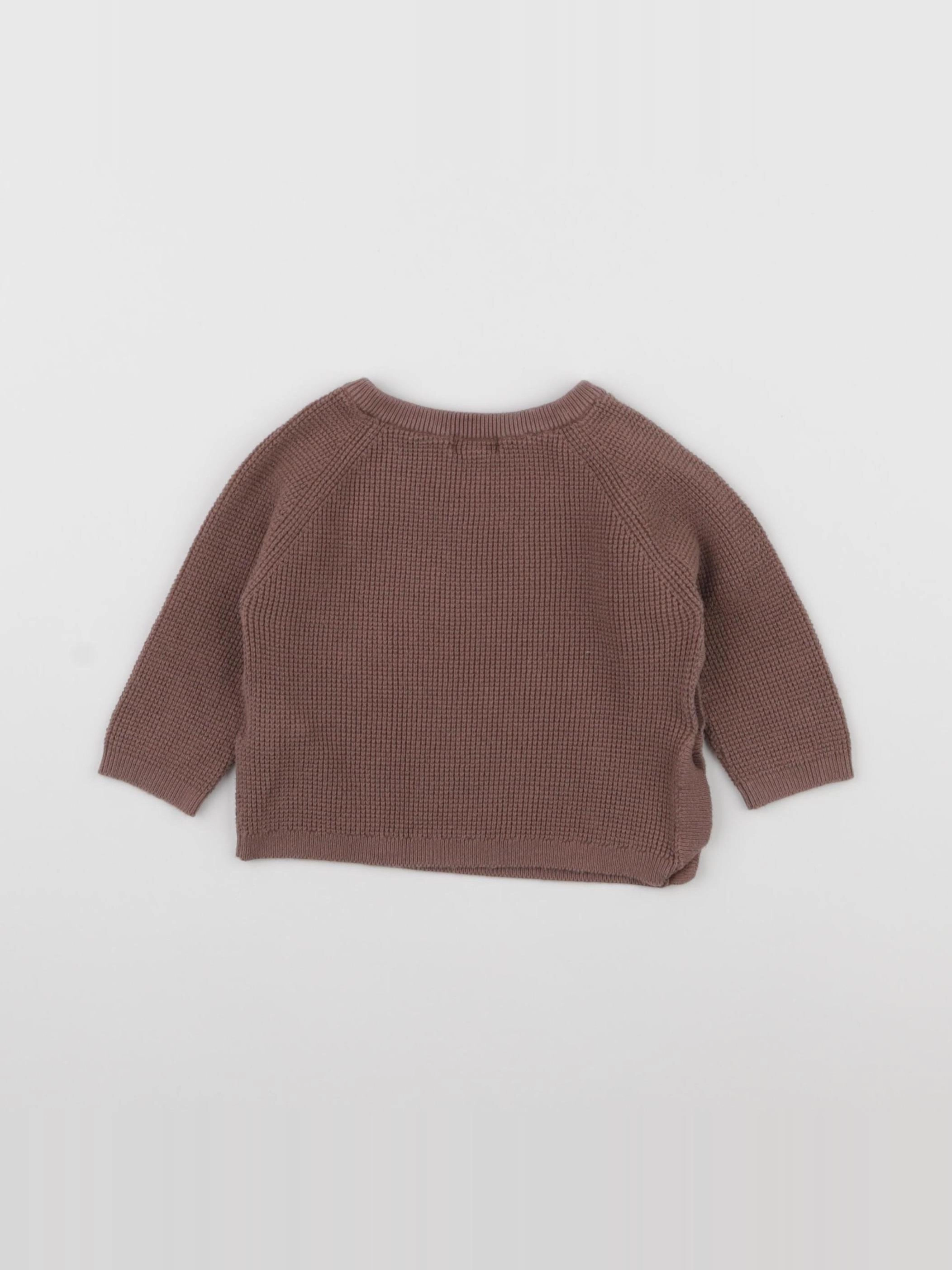 Vertbaudet - pull marron - 9 mois
