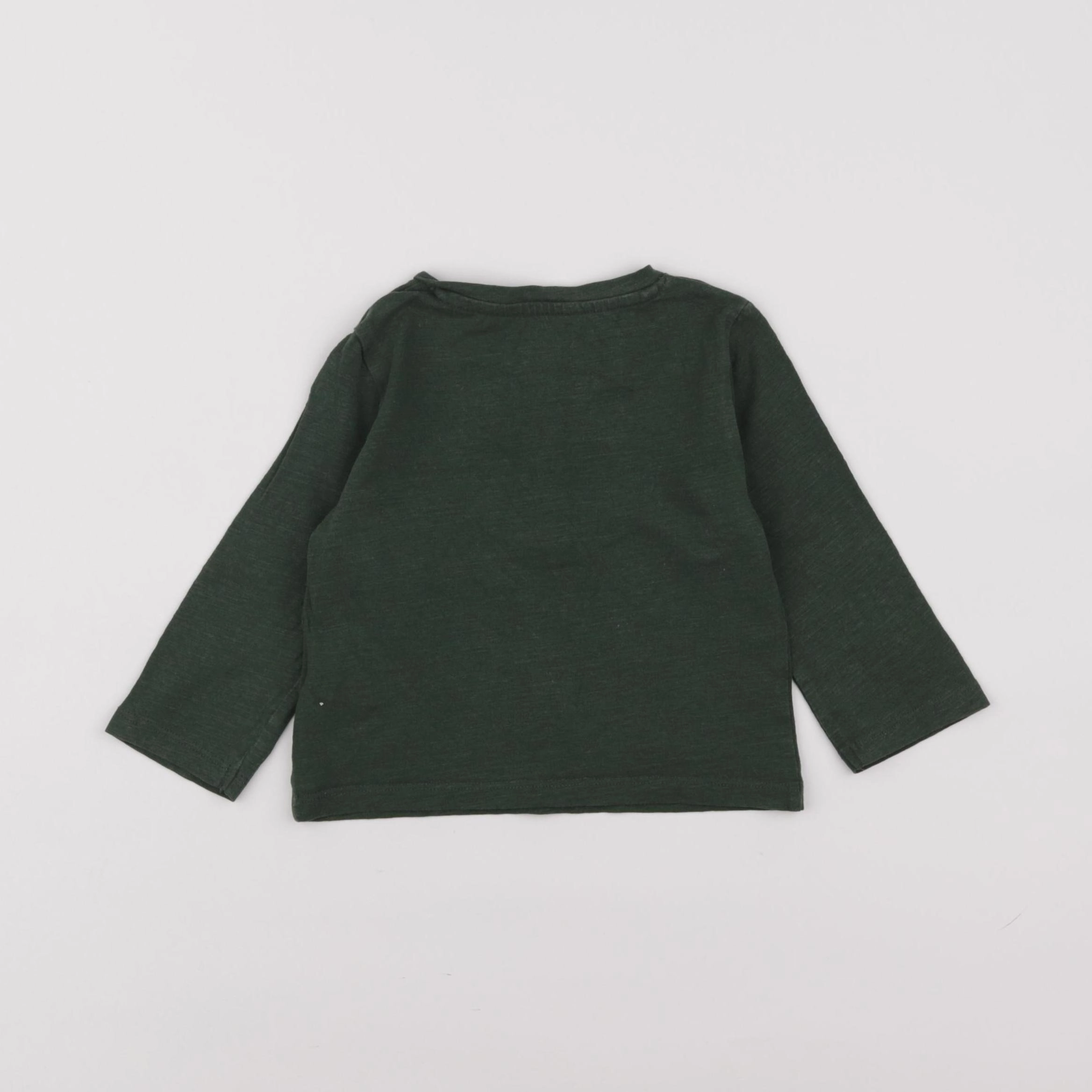 Vertbaudet - tee-shirt vert - 12 mois