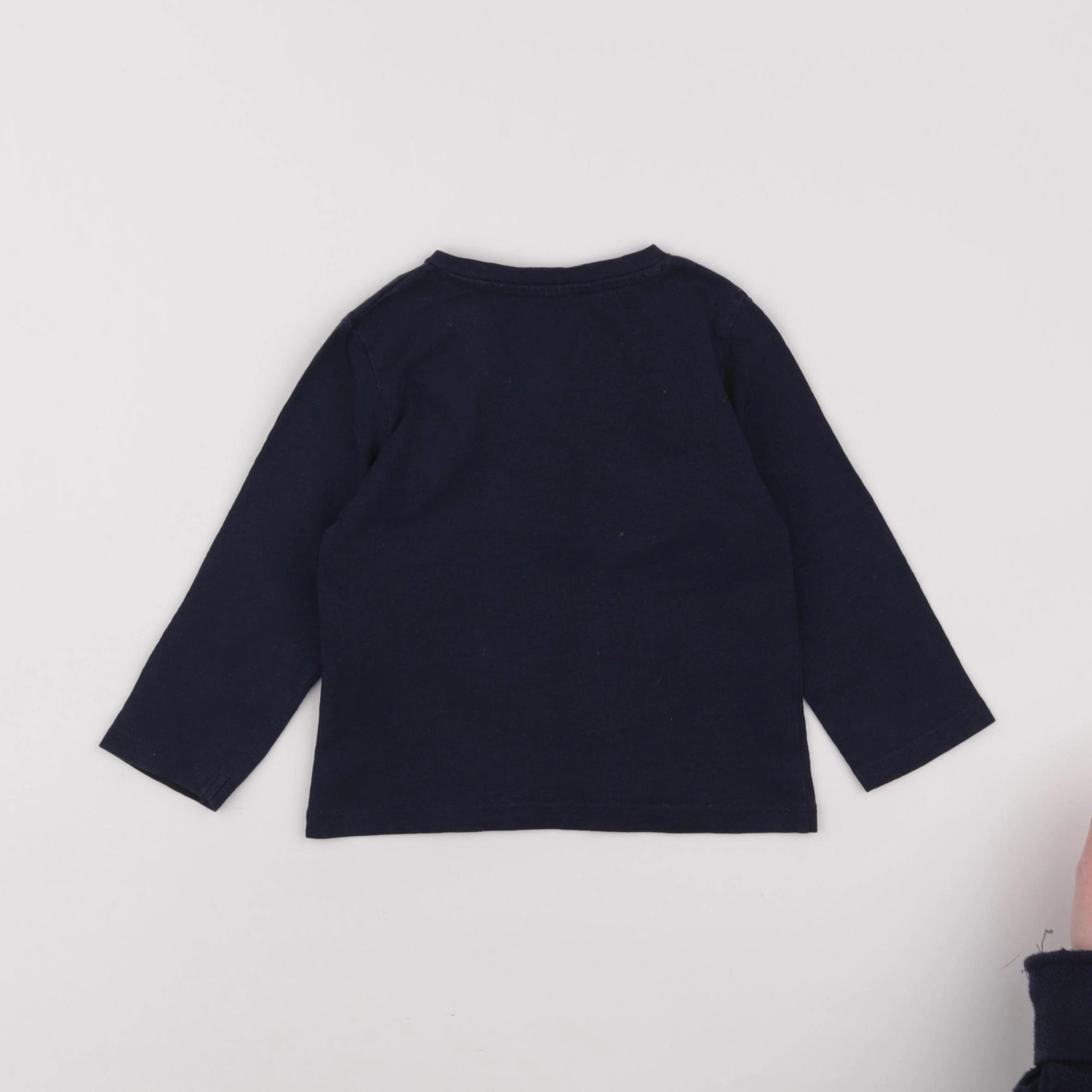 Vertbaudet - tee-shirt bleu - 12 mois
