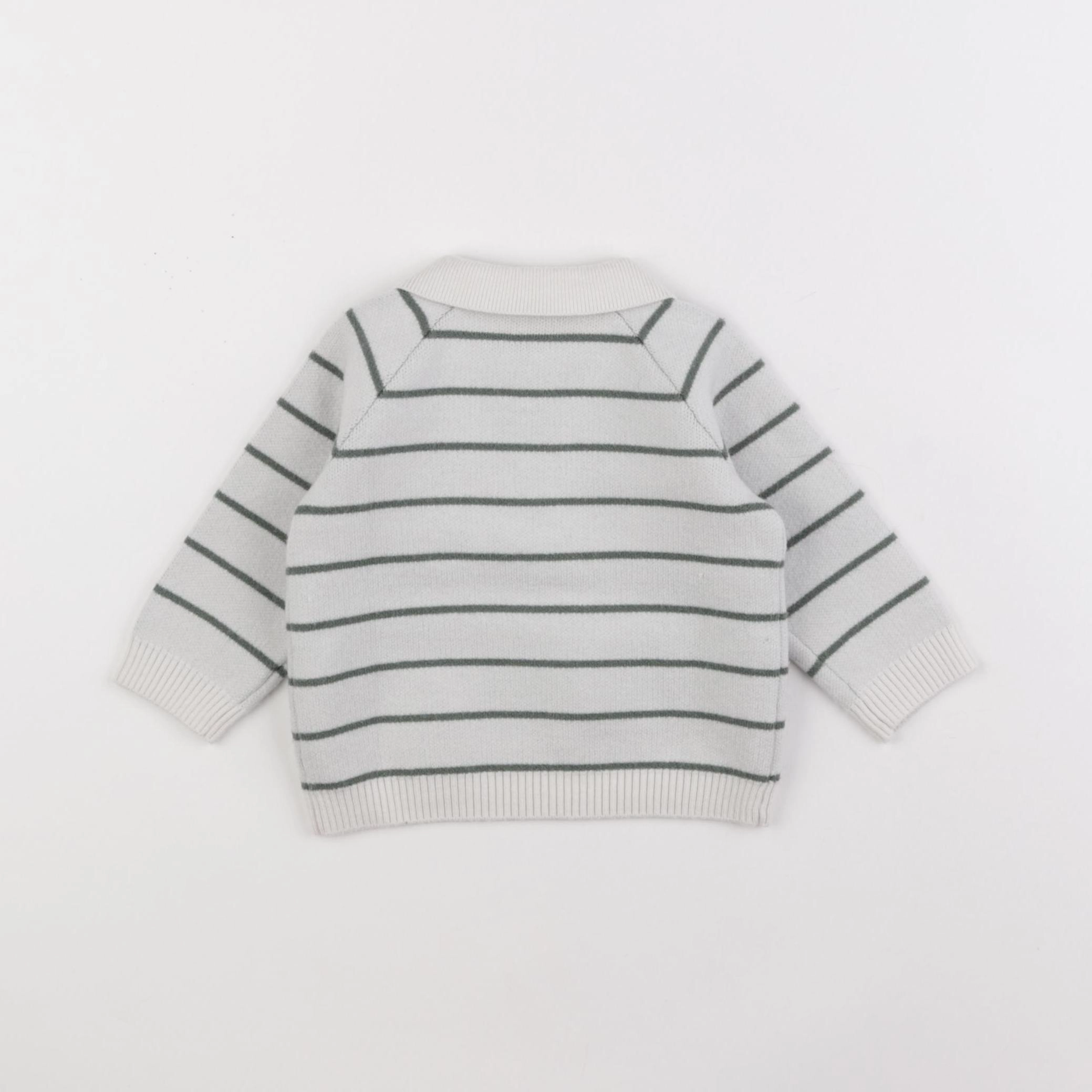 Tape à l'oeil - pull blanc, vert - 6 mois