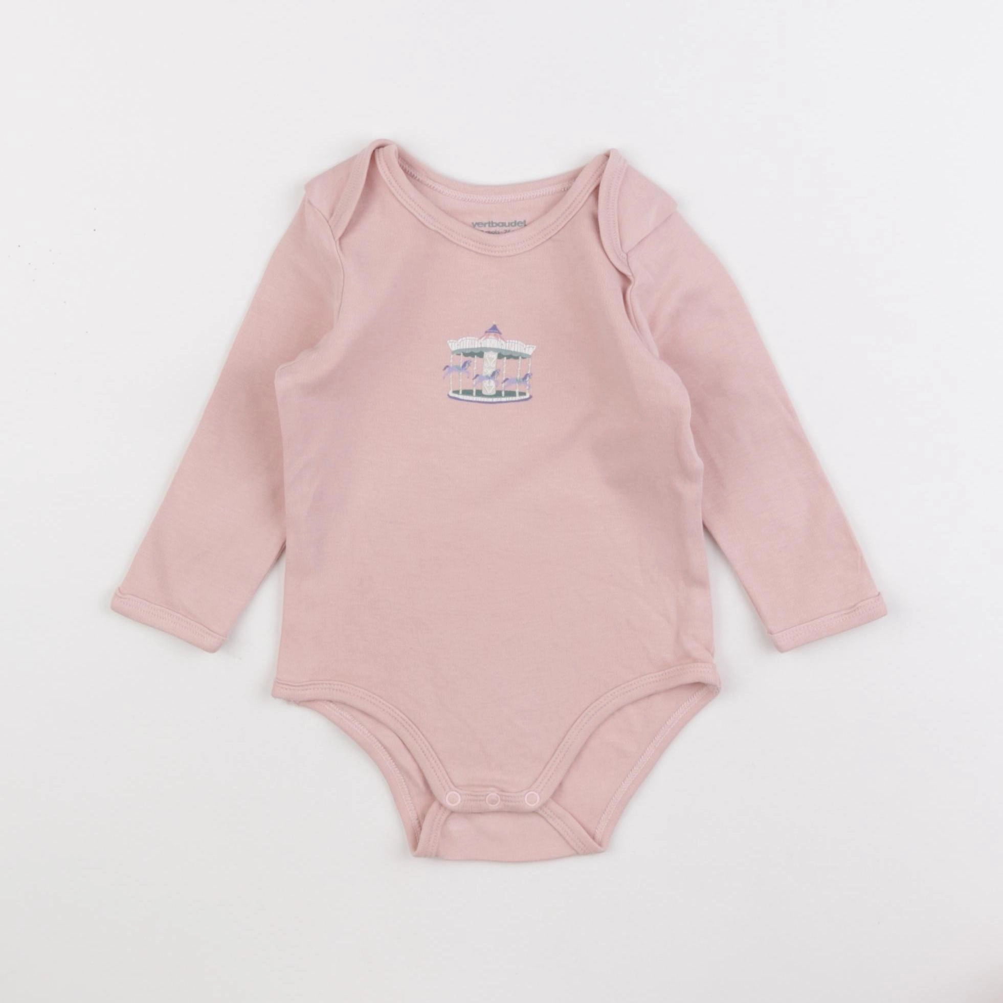 Vertbaudet - body rose - 12 mois