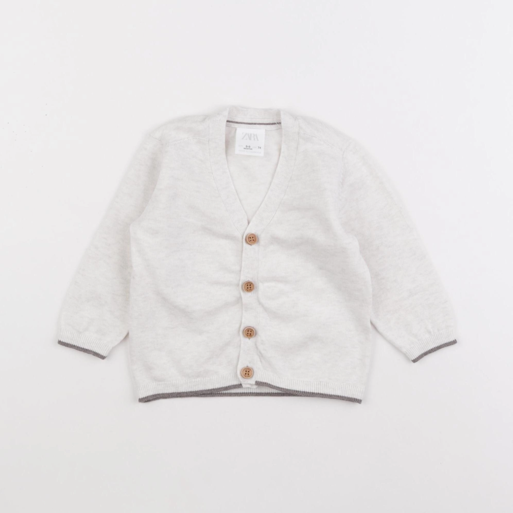 Zara - gilet beige - 6/9 mois