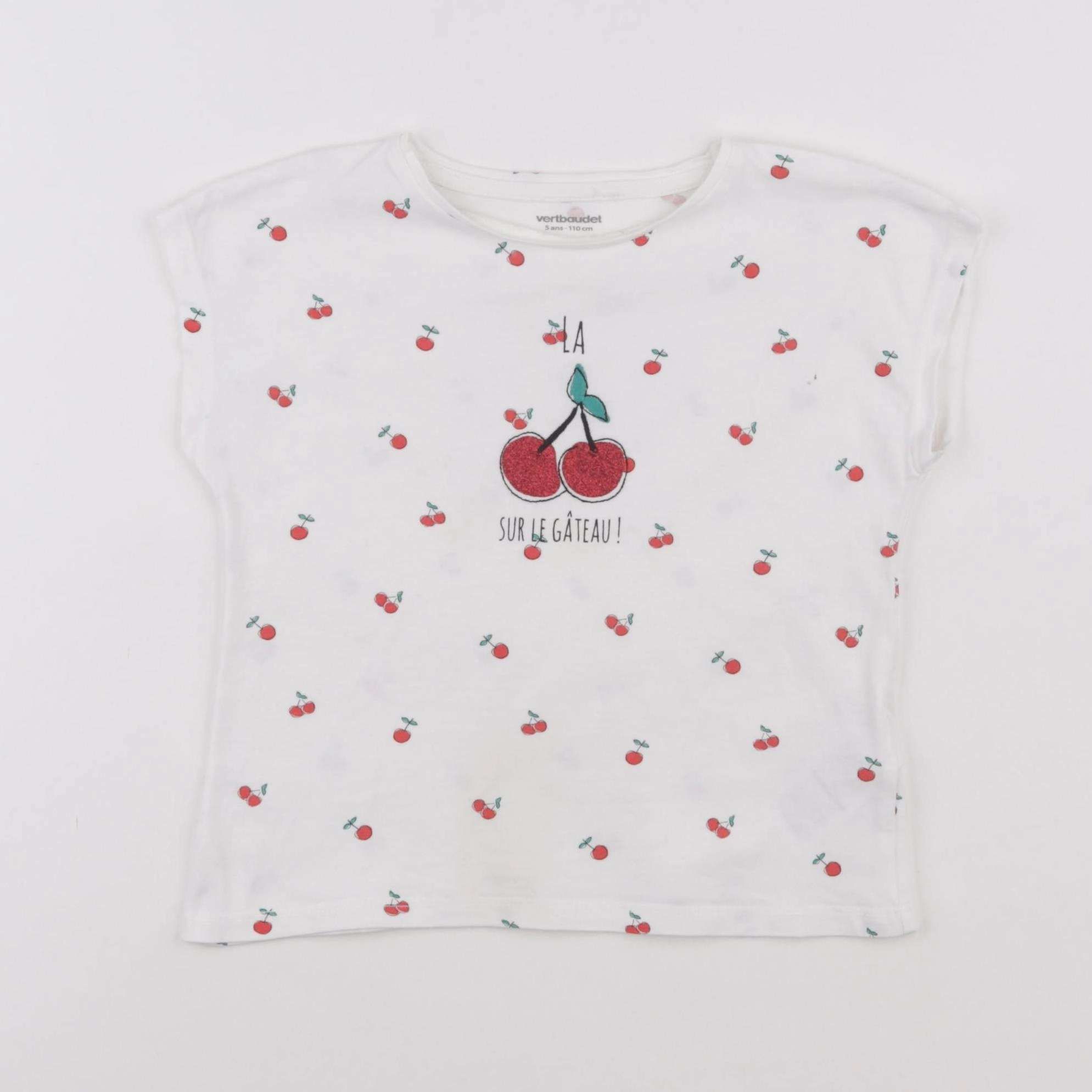 Vertbaudet - tee-shirt blanc - 5 ans