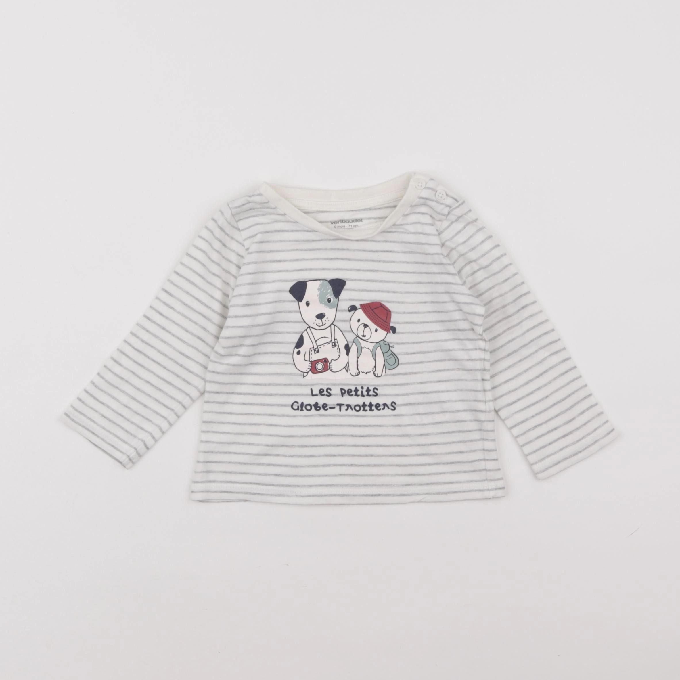 Vertbaudet - tee-shirt gris - 9 mois
