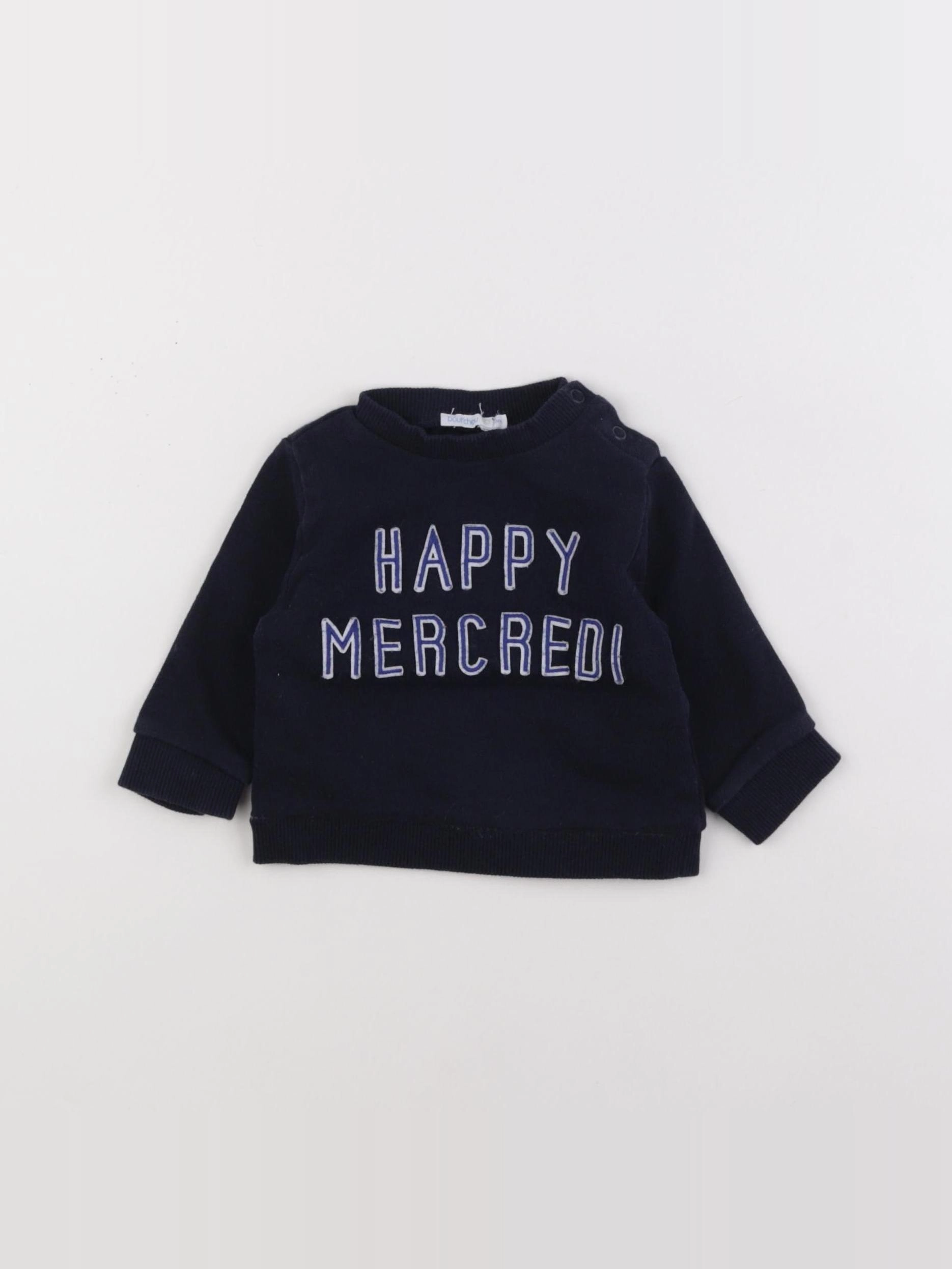 Boutchou - sweat bleu - 6 mois
