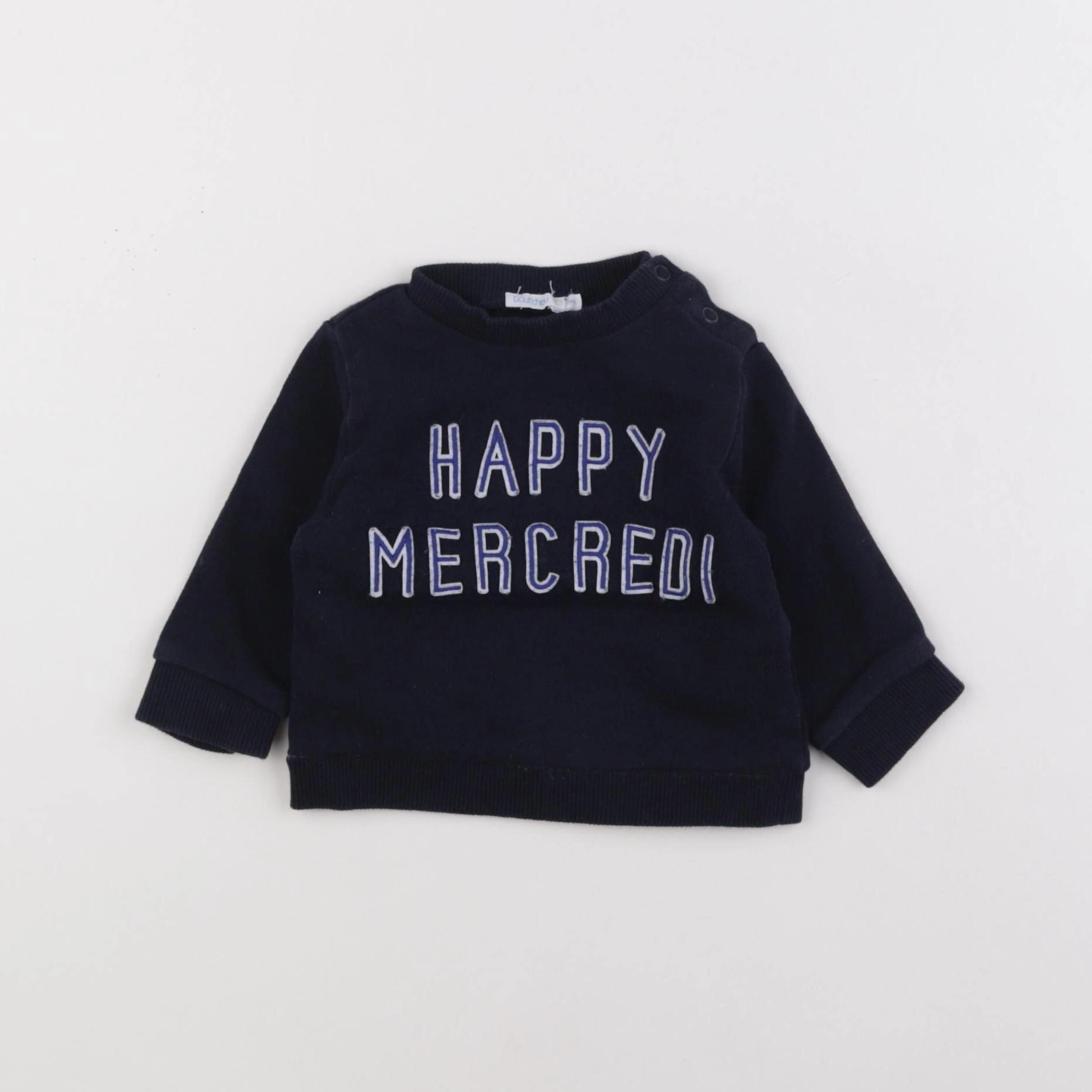 Boutchou - sweat bleu - 6 mois