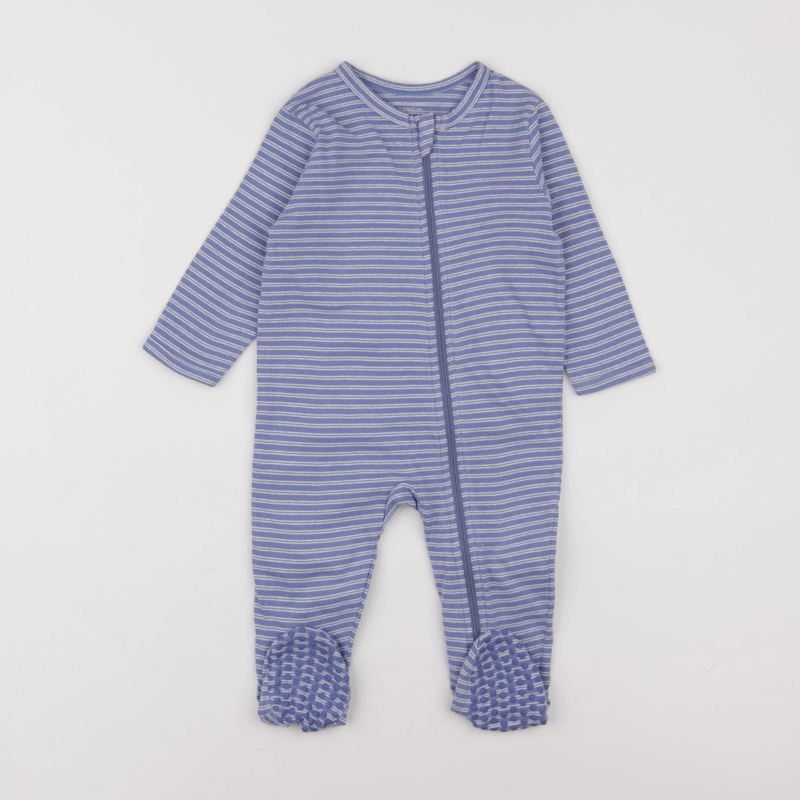 Vertbaudet - pyjama coton bleu - 9 mois