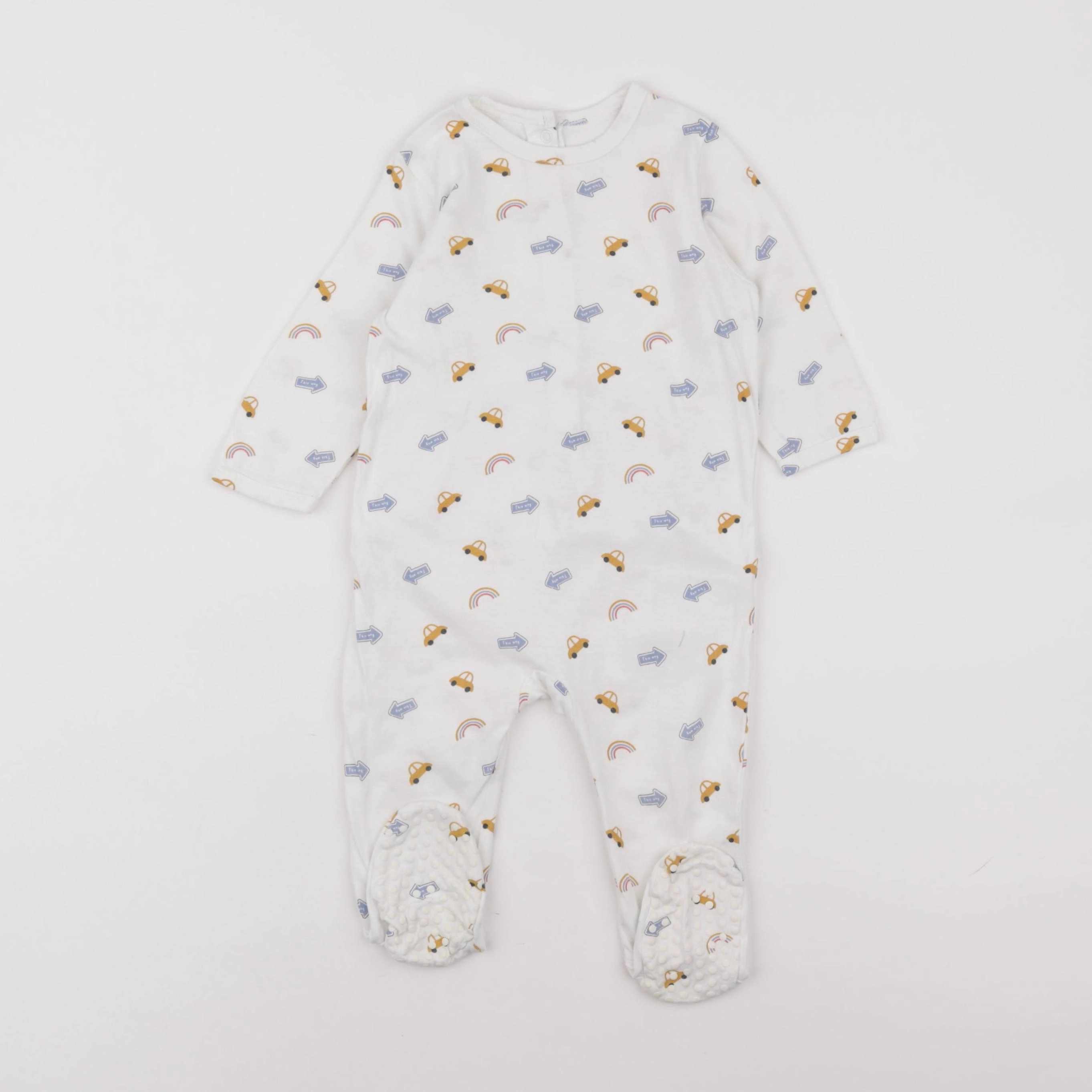 Vertbaudet - pyjama coton blanc - 9 mois
