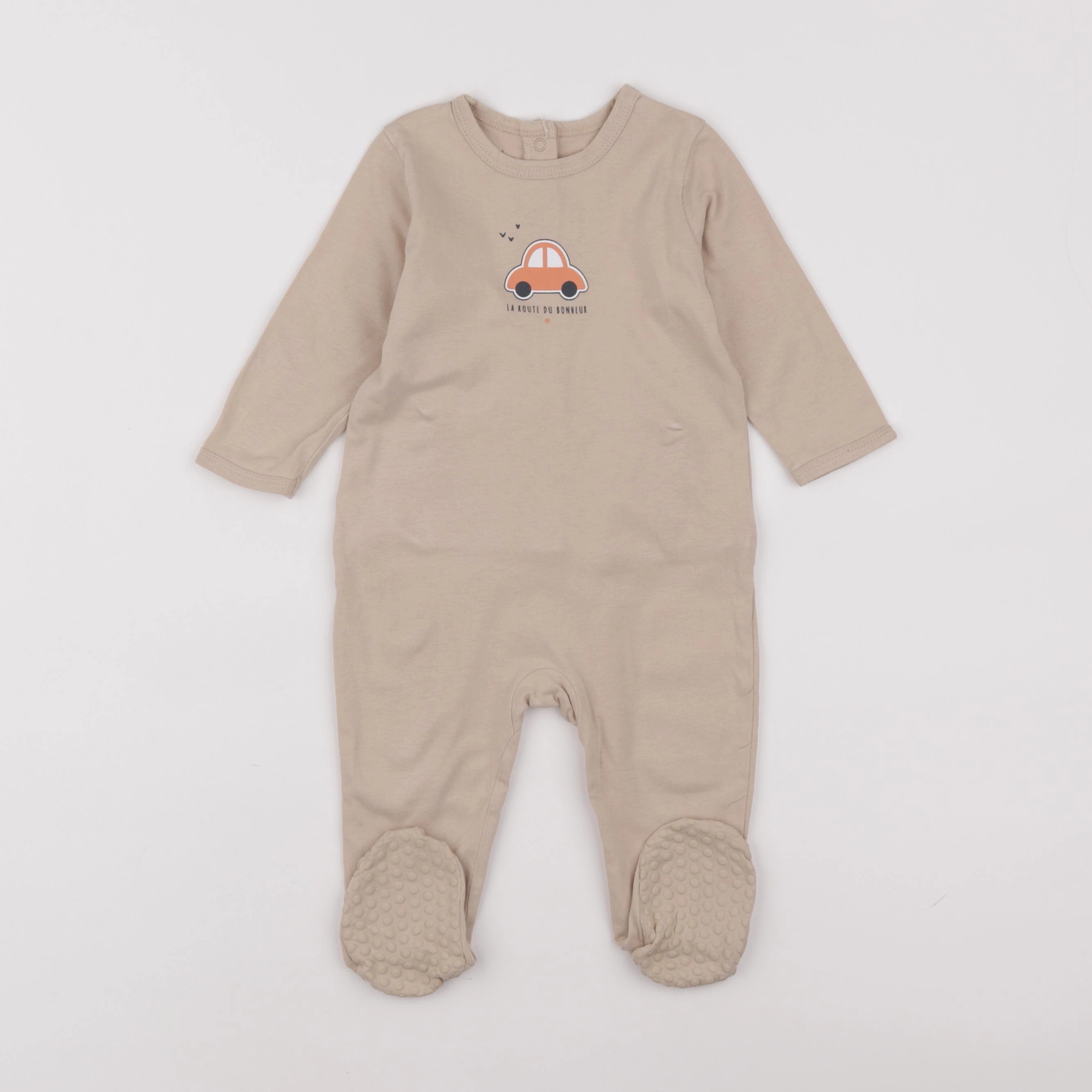 Vertbaudet - pyjama coton beige - 9 mois