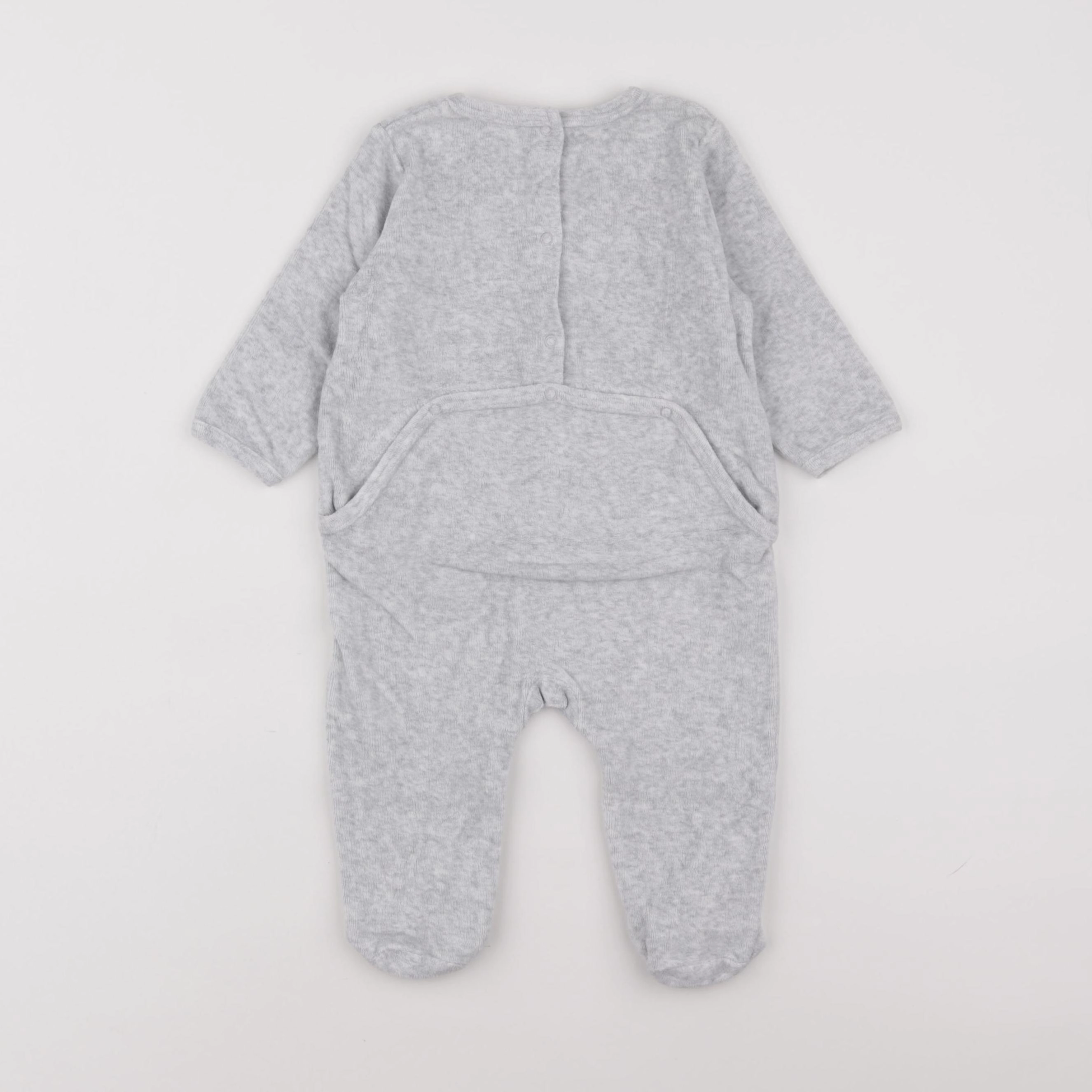 Vertbaudet - pyjama velours gris - 6 mois