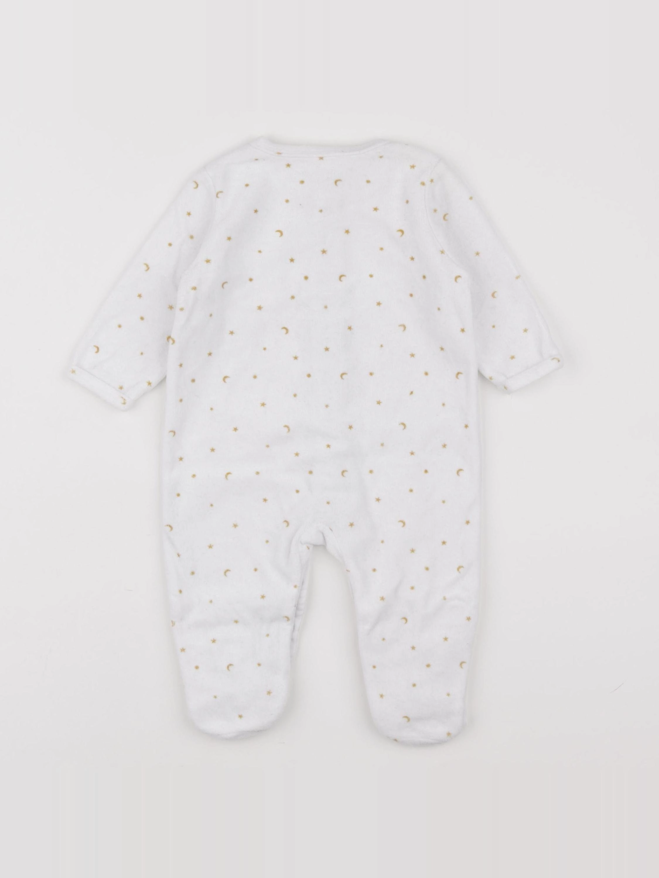 Vertbaudet - pyjama velours blanc - 6 mois