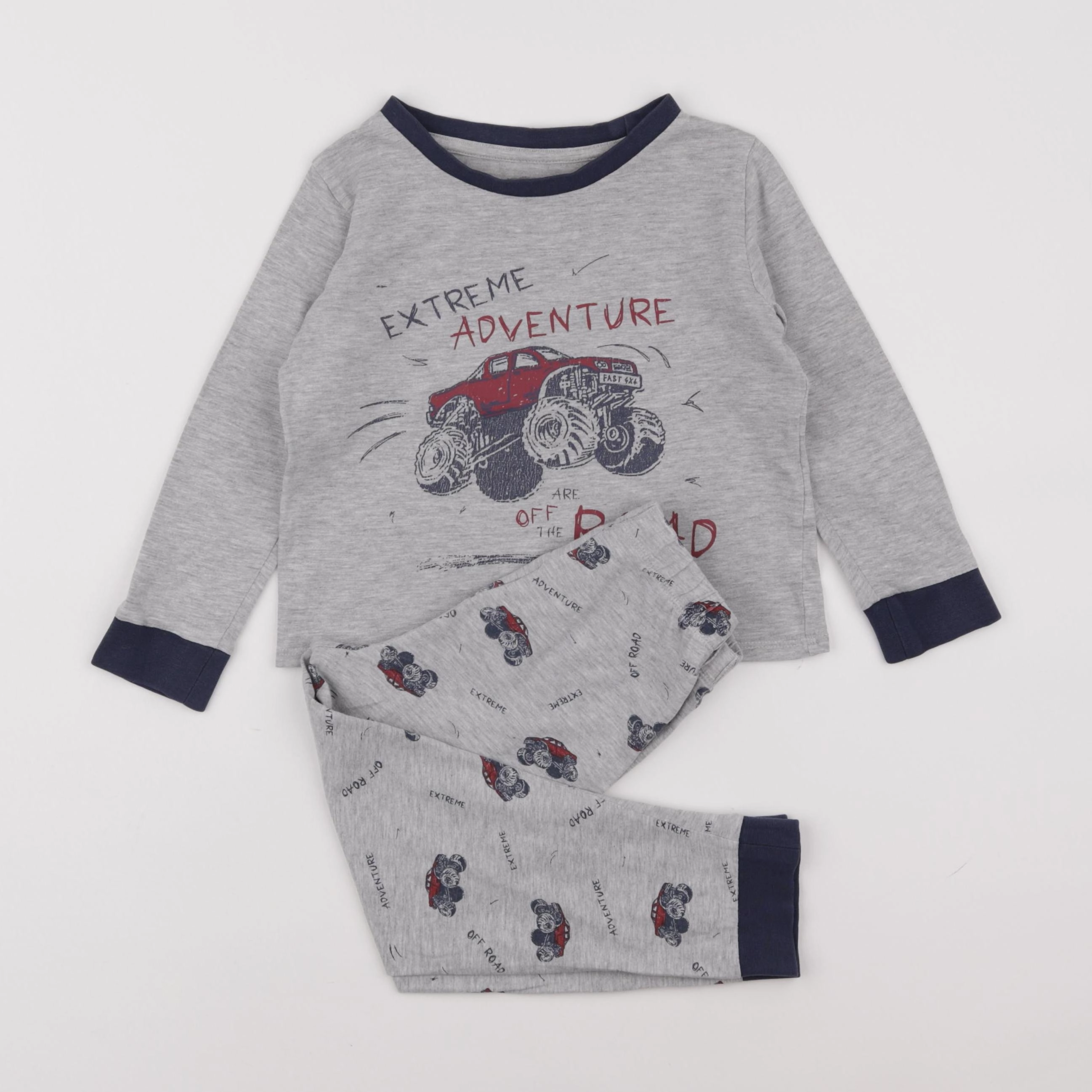 Vertbaudet - pyjama coton gris - 4 ans