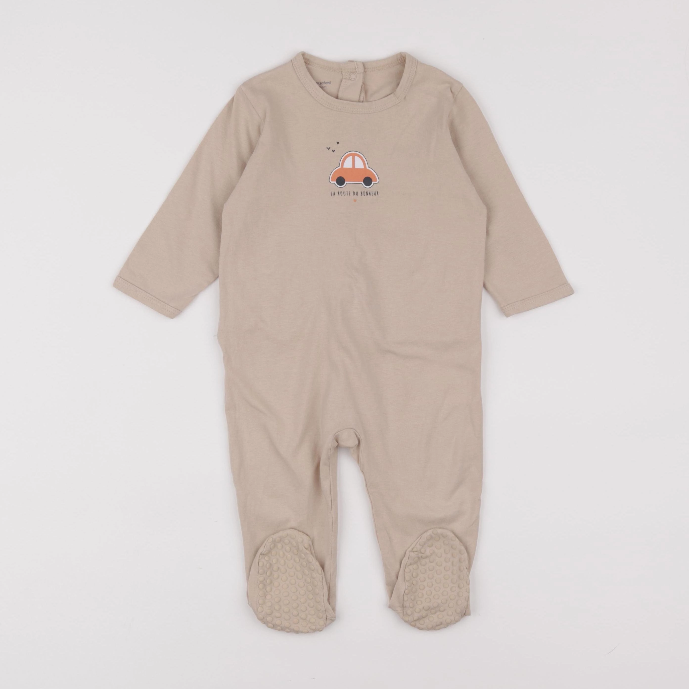 Vertbaudet - pyjama coton beige - 12 mois