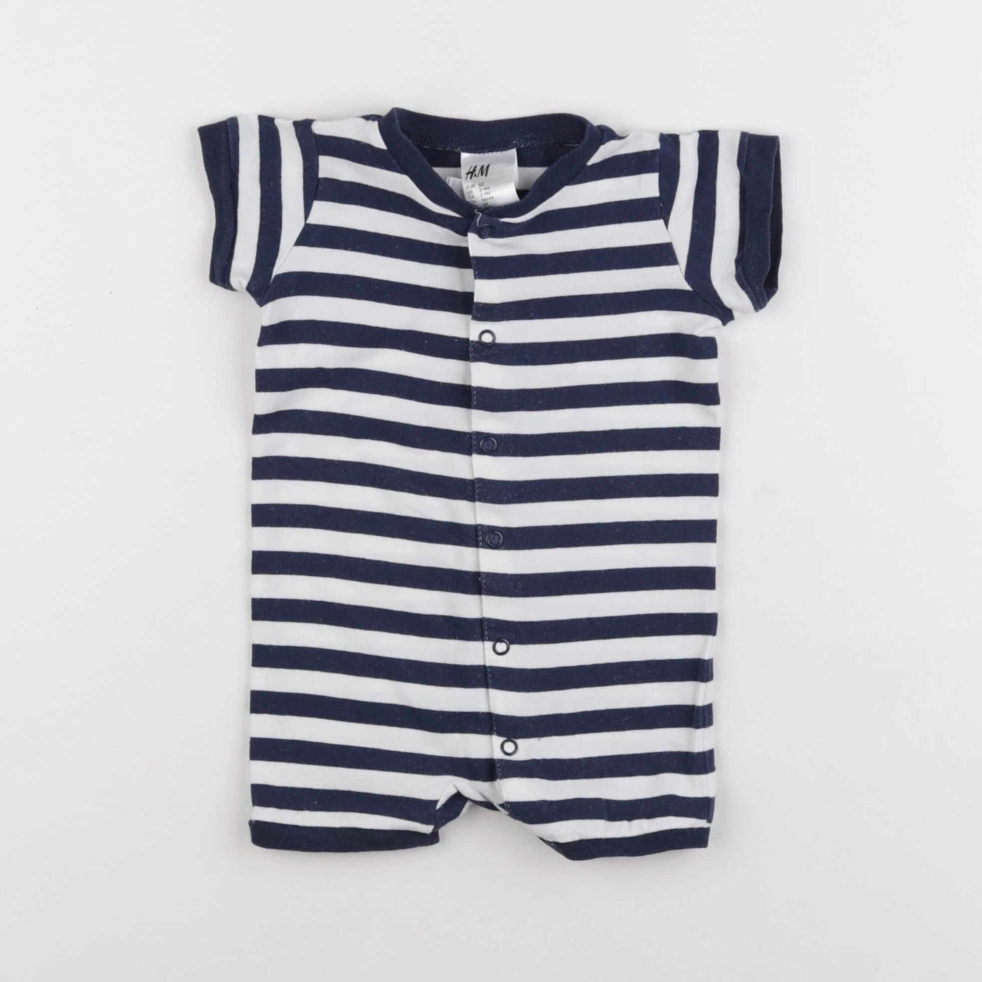 H&M - pyjama coton bleu, blanc - 2/4 ans