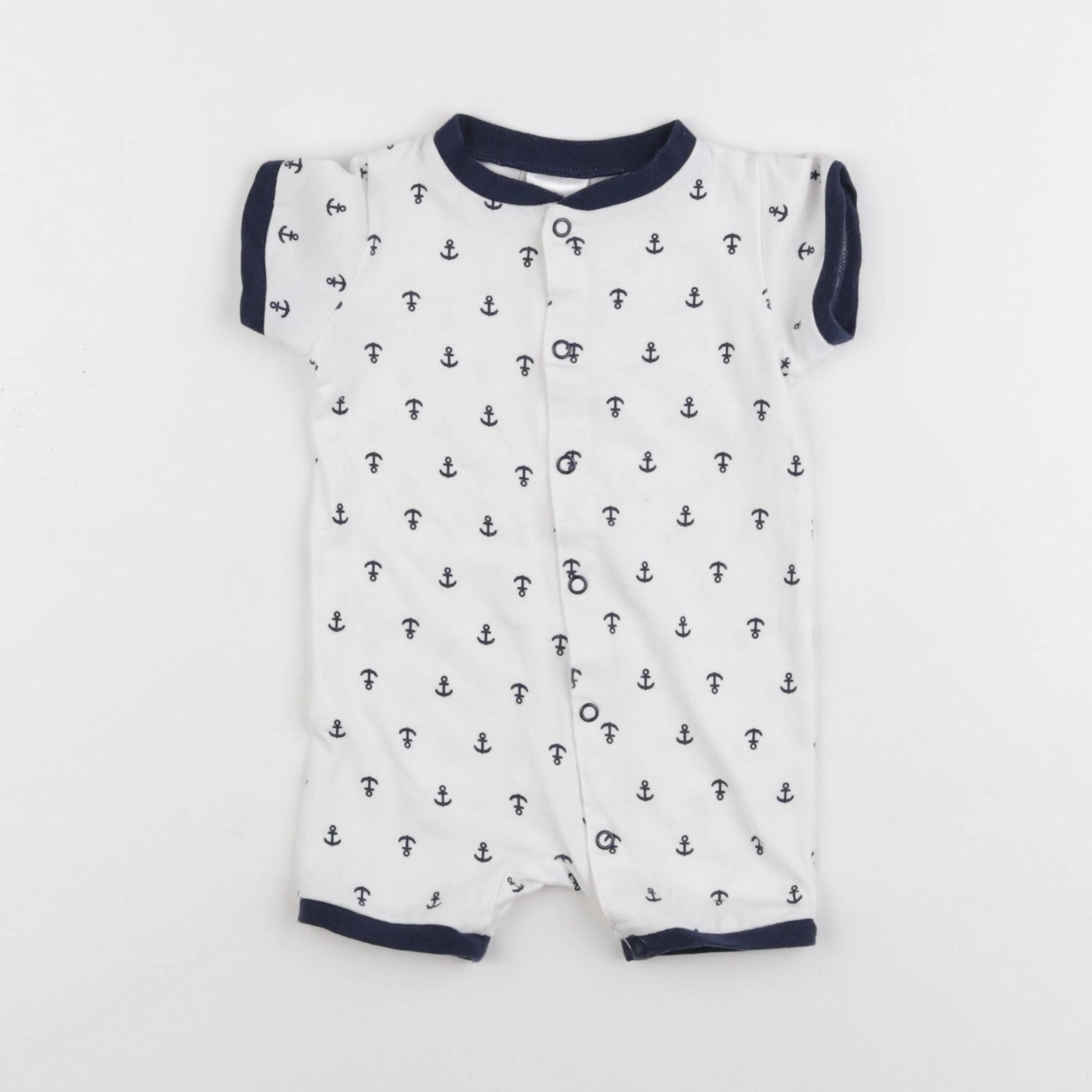 H&M - pyjama coton blanc, bleu - 2/4 ans