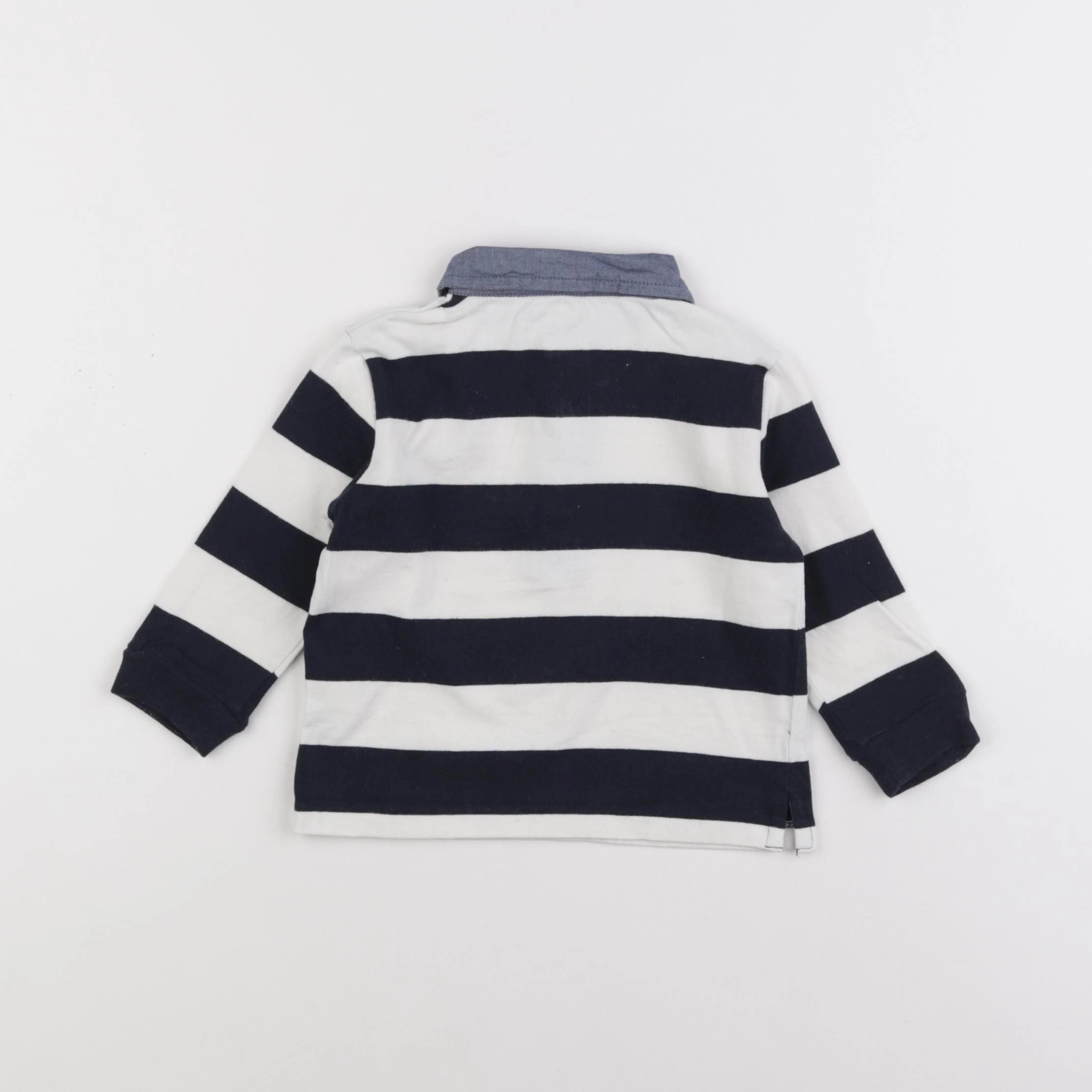 Boutchou - polo bleu, blanc - 12 mois