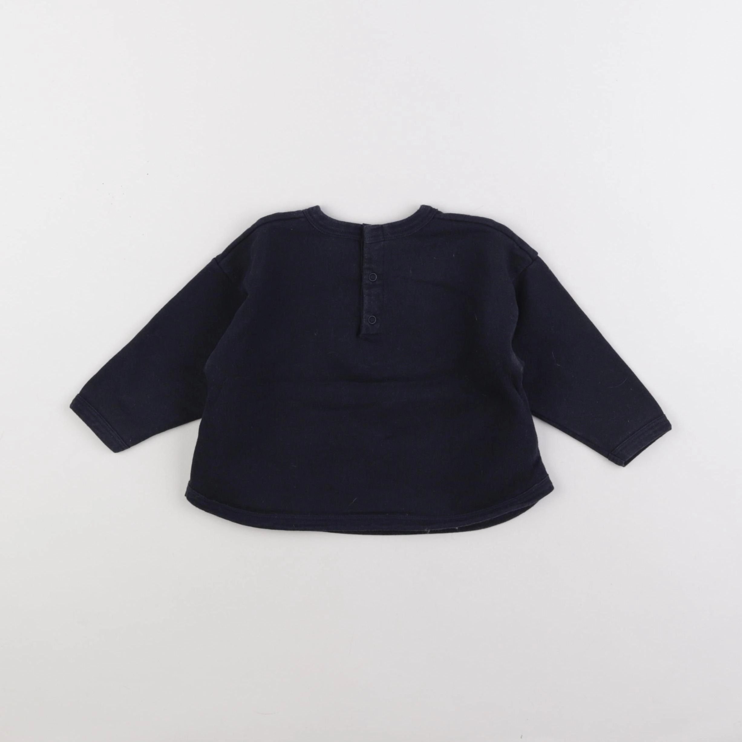 Petit Bateau - sweat bleu - 18 mois