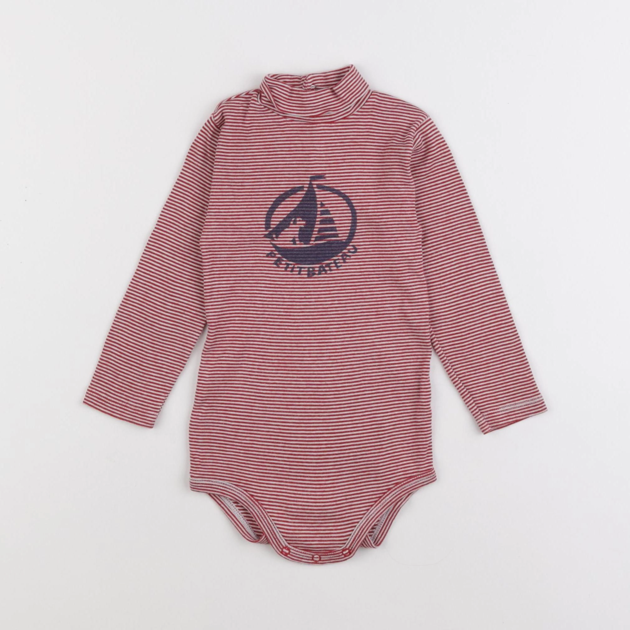 Petit Bateau - body rouge, blanc - 18 mois