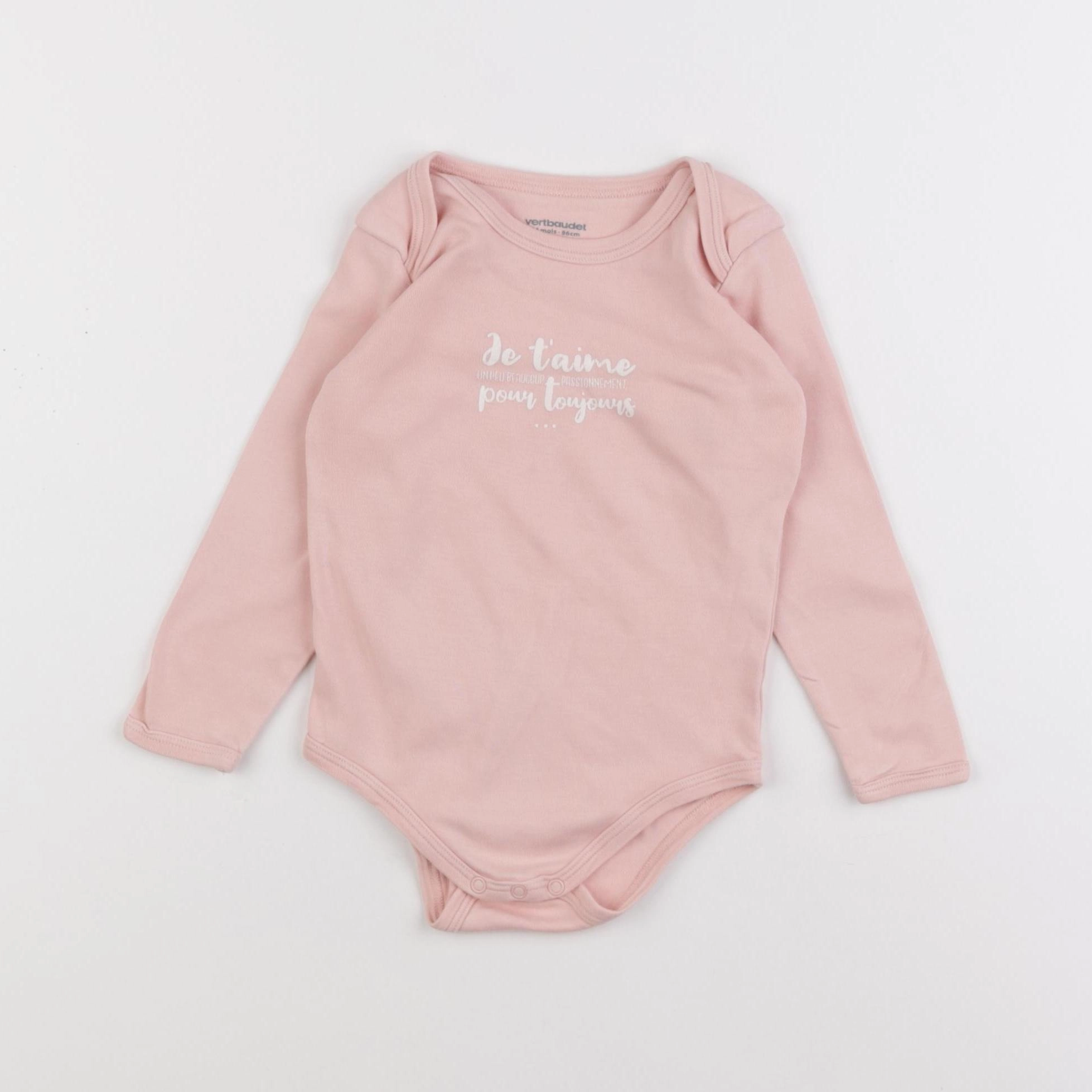 Vertbaudet - body rose - 24 mois