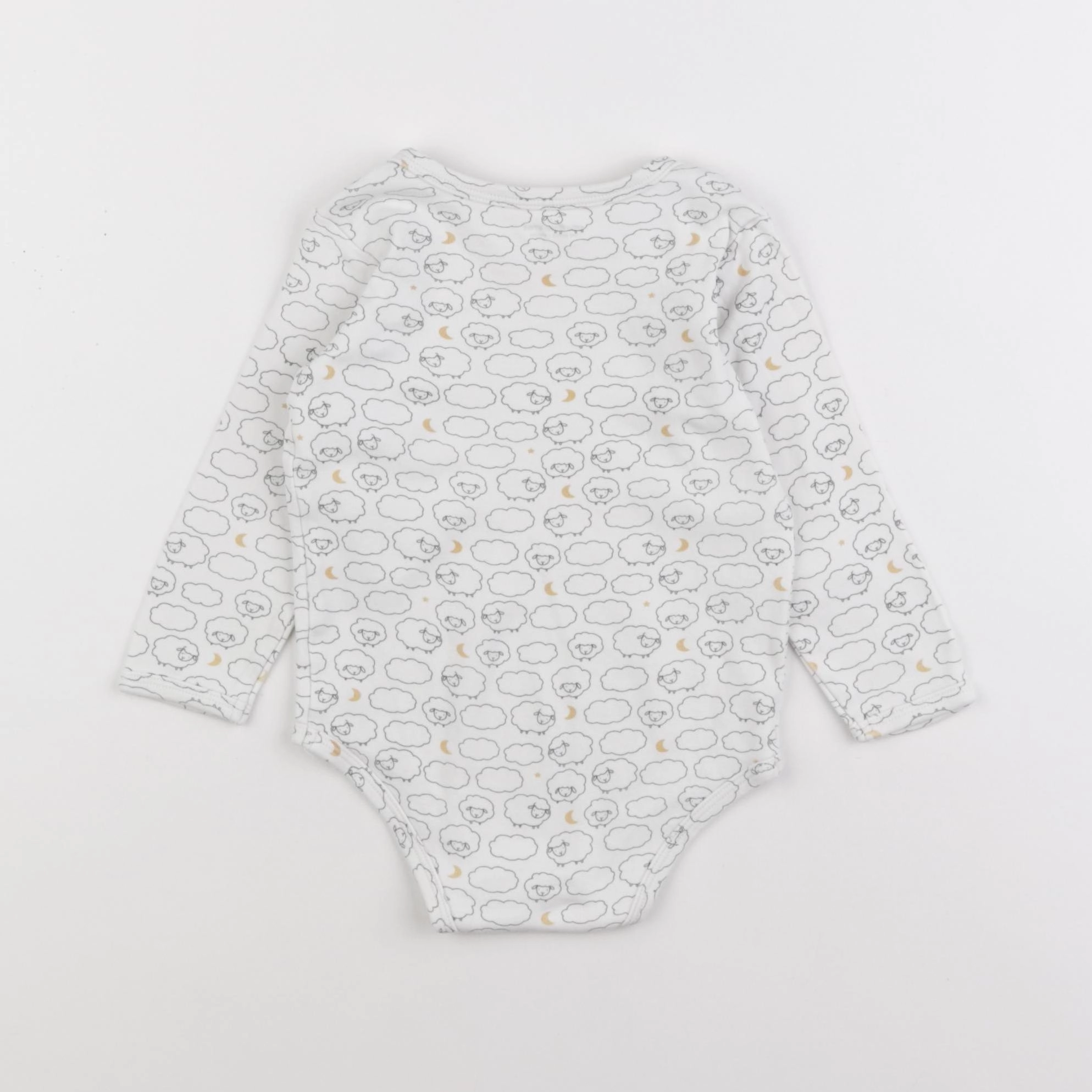 Vertbaudet - body blanc, noir - 24 mois
