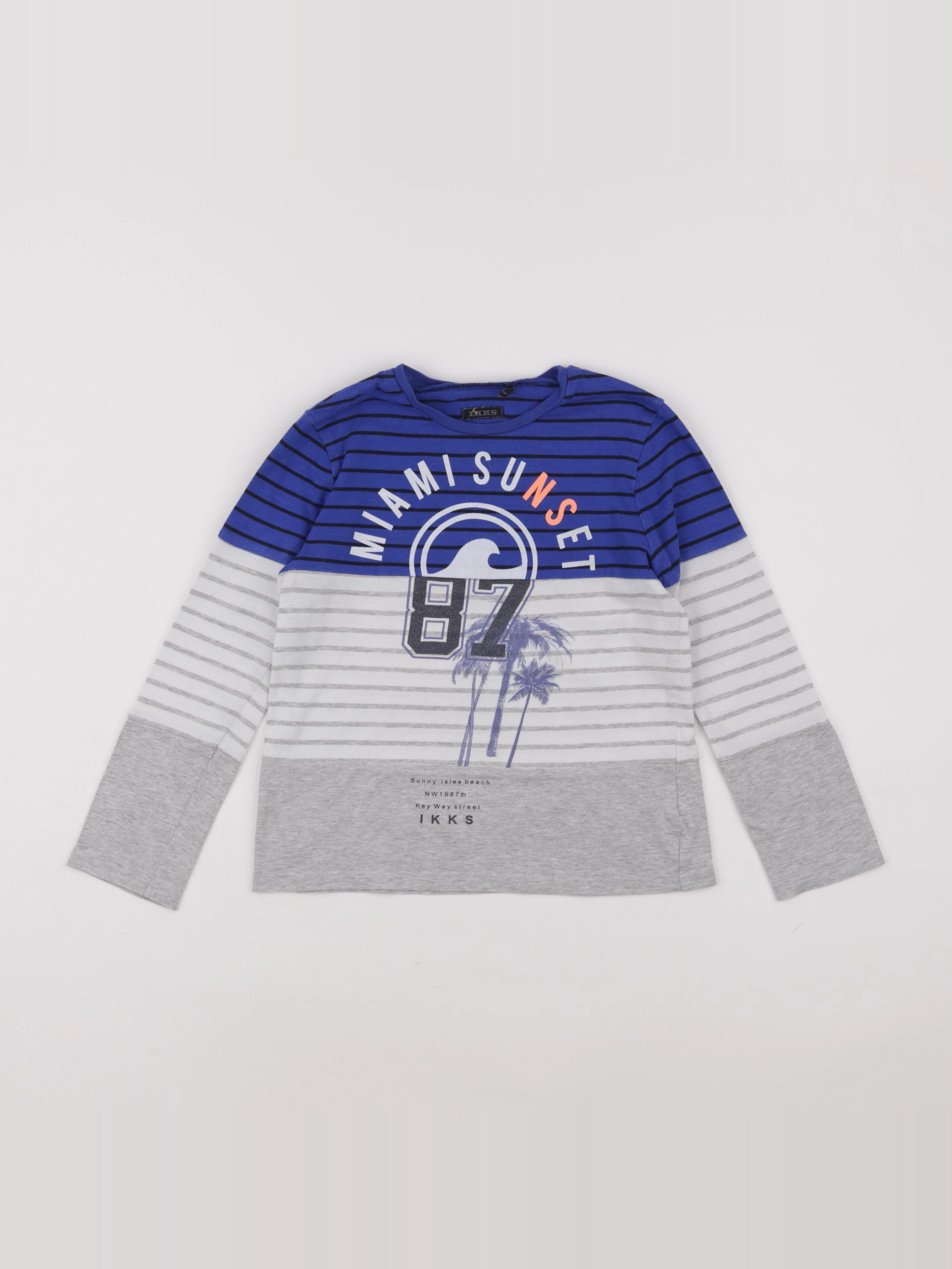 IKKS - tee-shirt bleu, gris - 6 ans