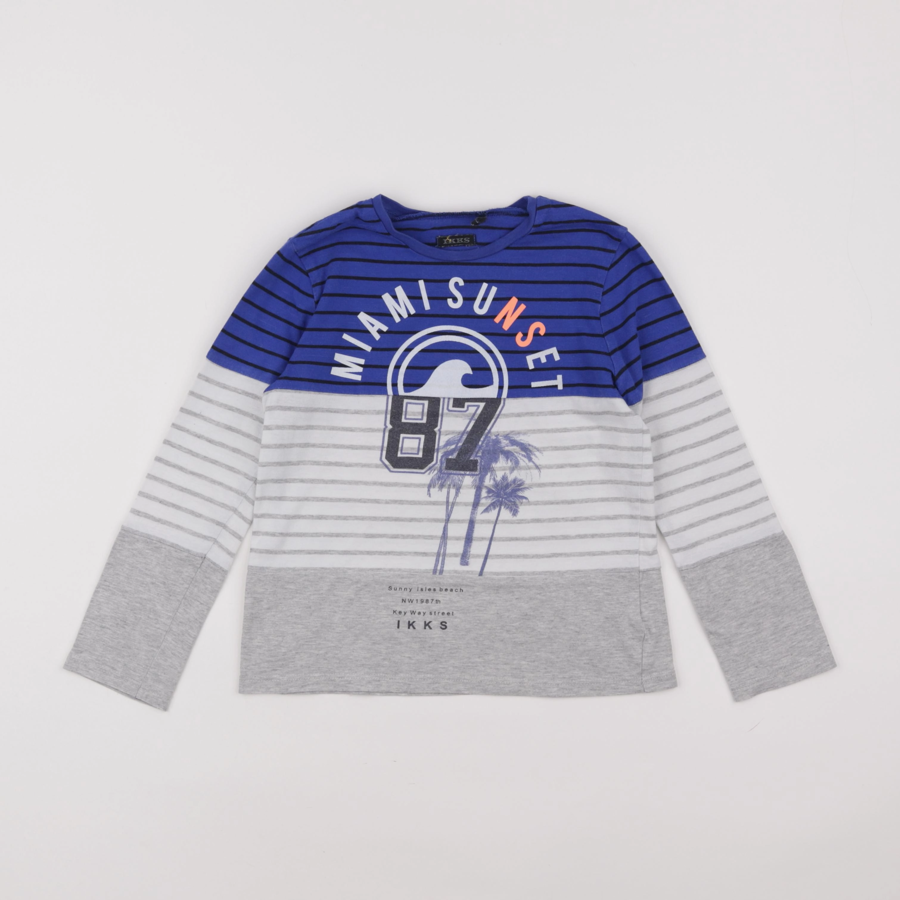 IKKS - tee-shirt bleu, gris - 6 ans