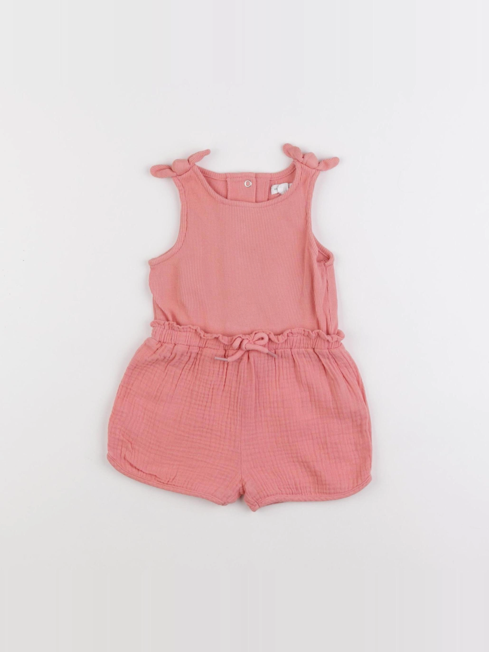 Vertbaudet - combinaison rose - 9 mois
