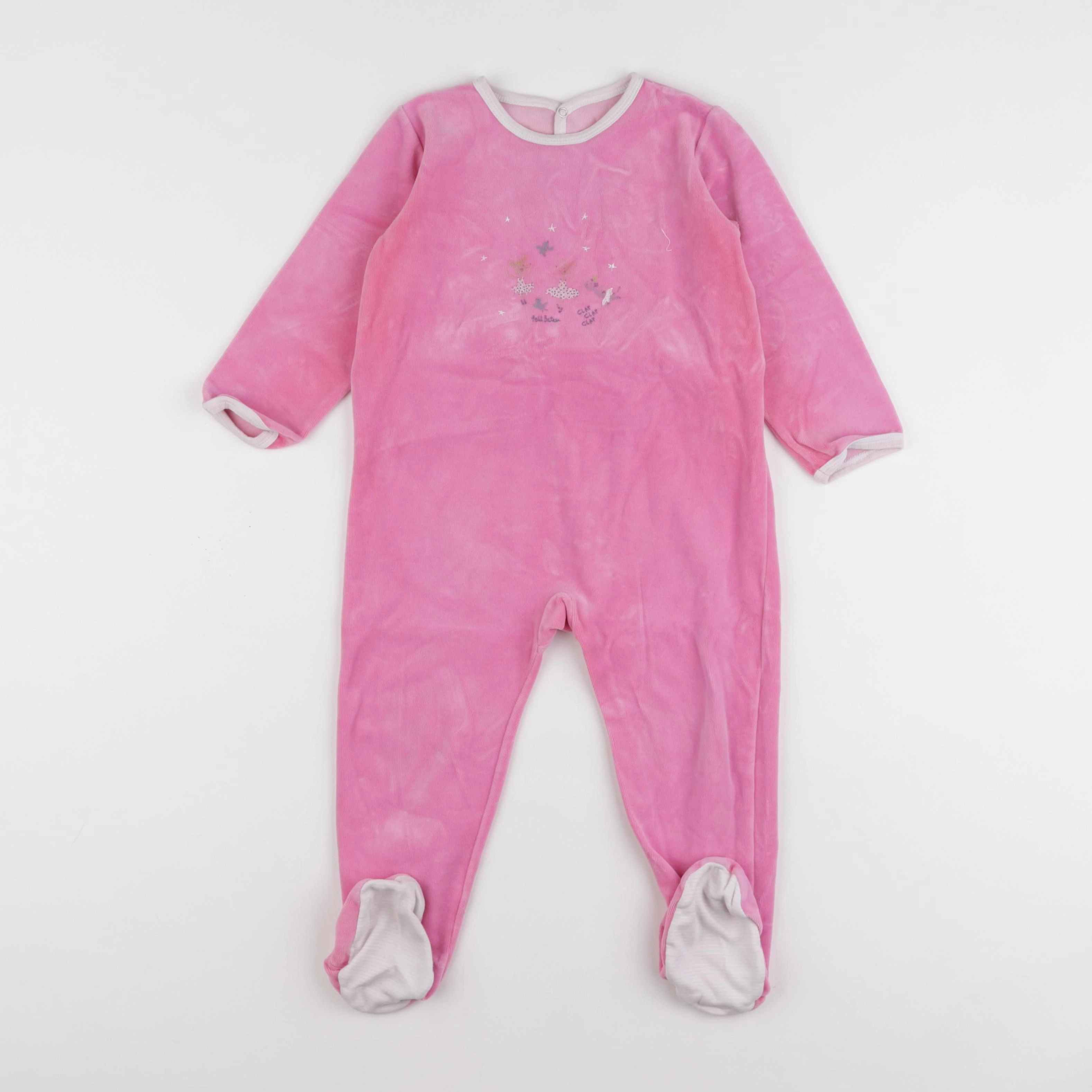 Petit Bateau - pyjama velours rose - 3 ans