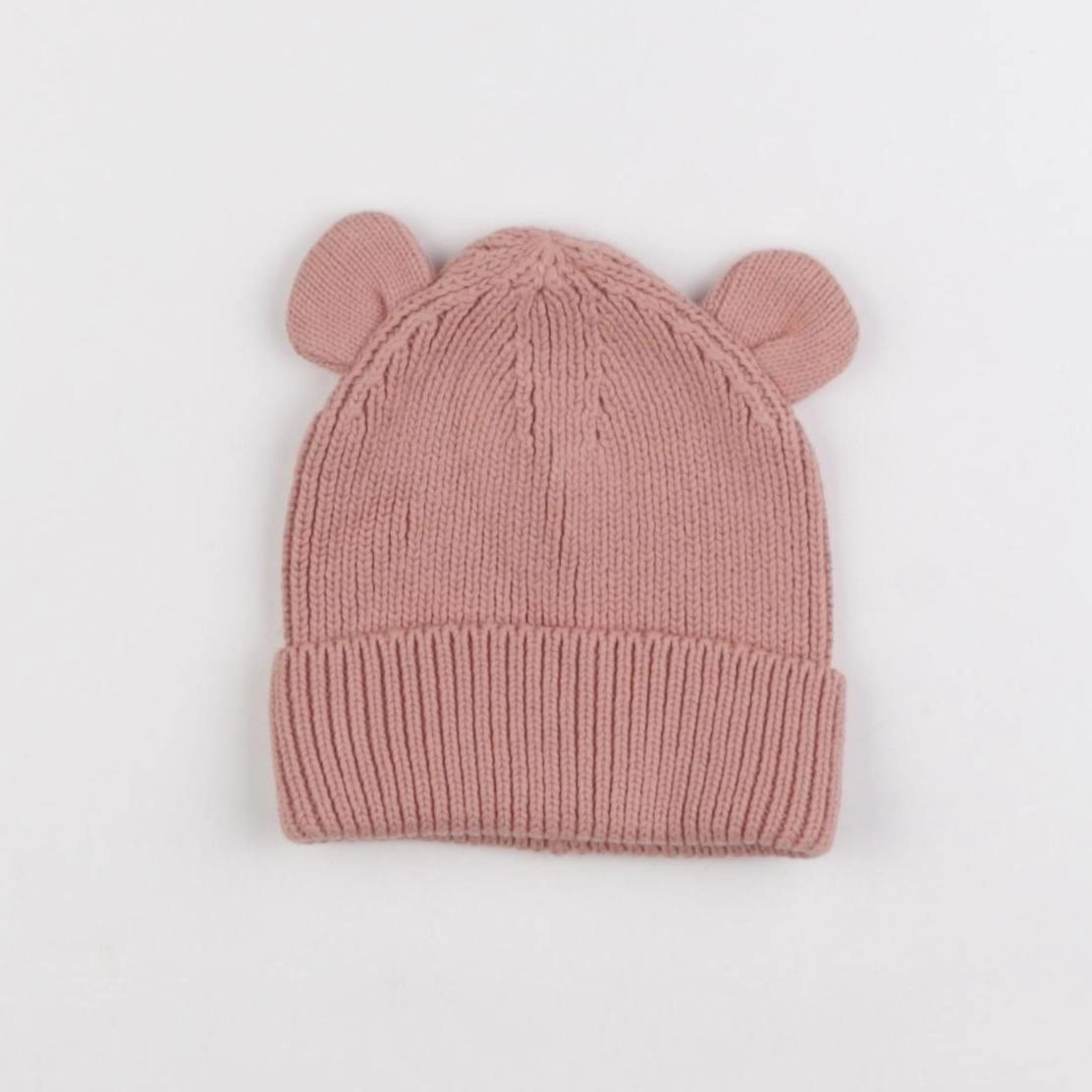 H&M - bonnet rose - 3/6 mois