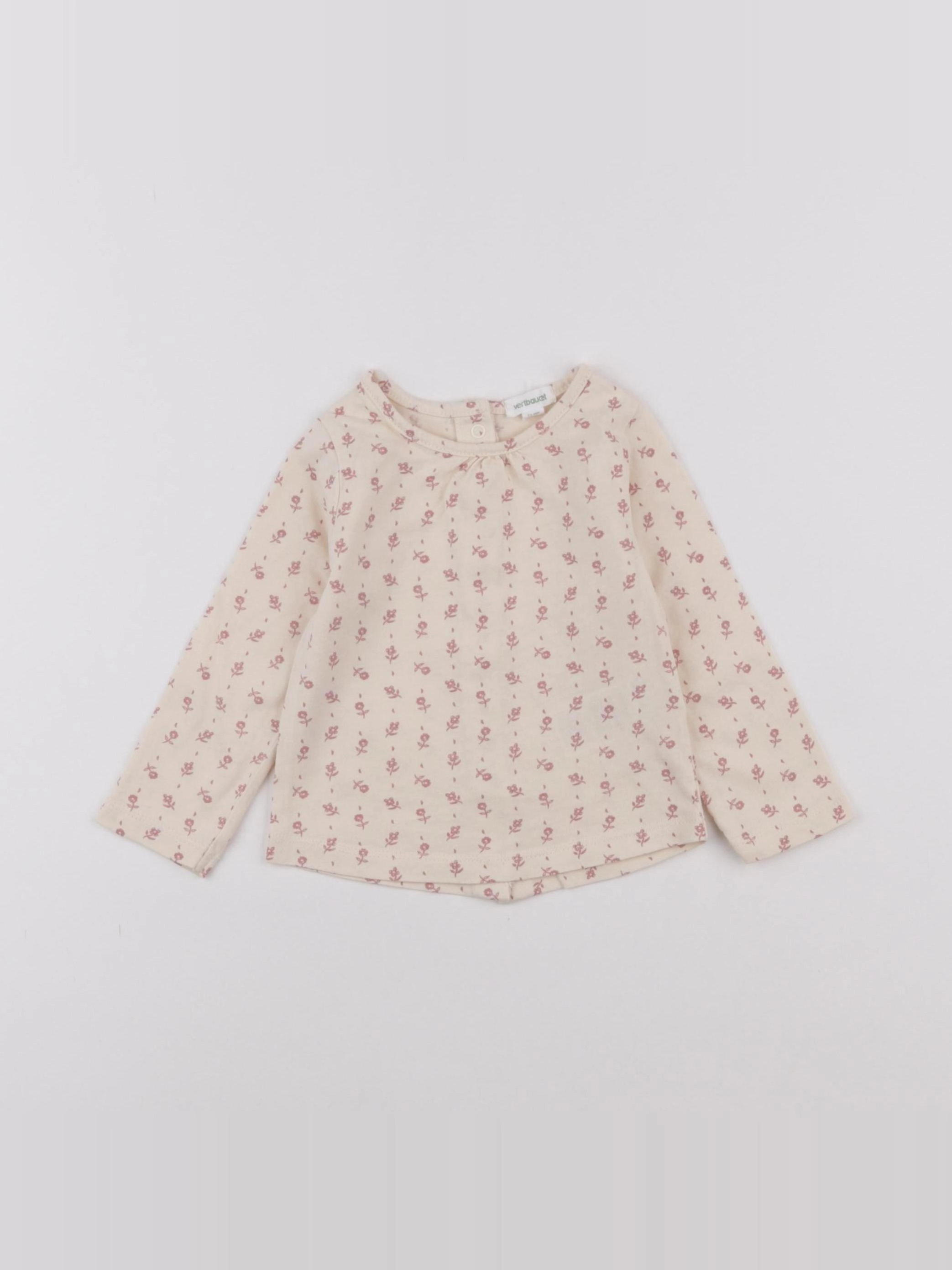 Vertbaudet - tee-shirt beige - 9 mois