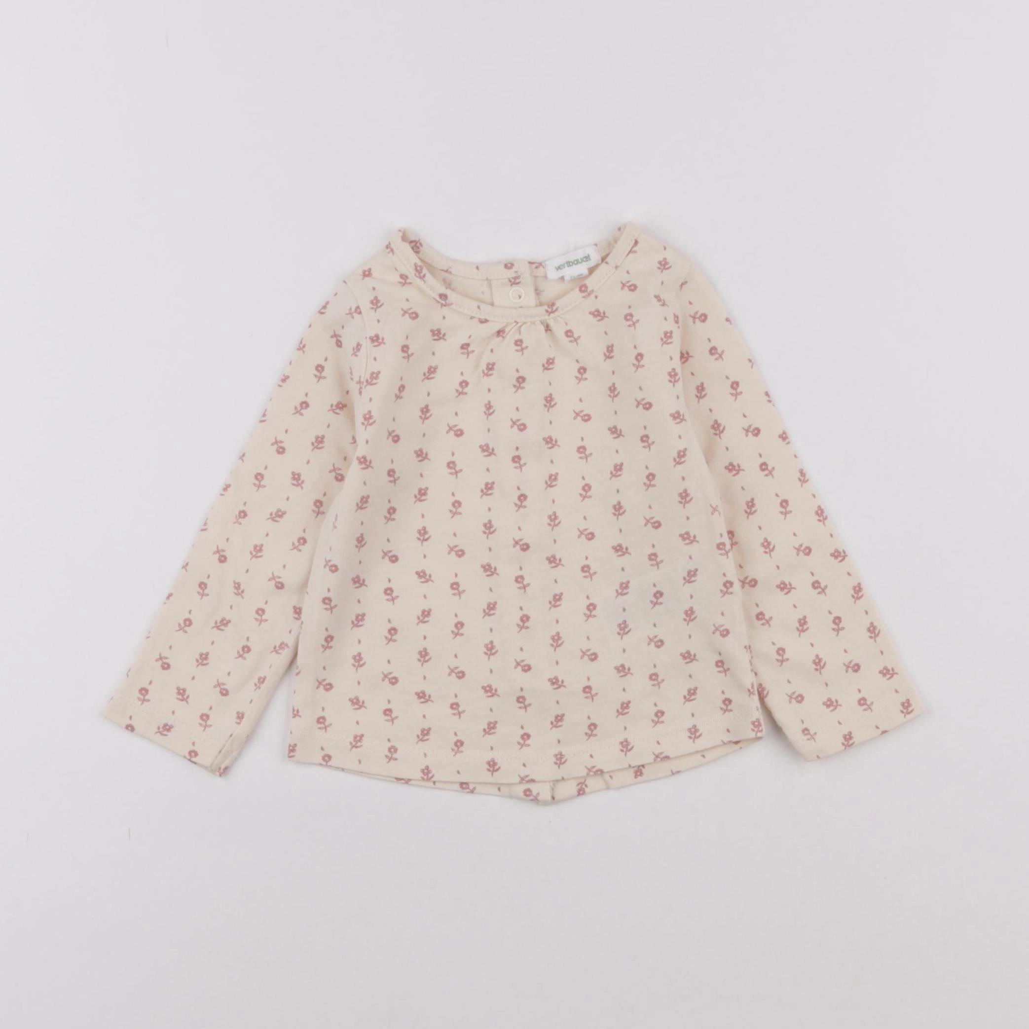 Vertbaudet - tee-shirt beige - 9 mois